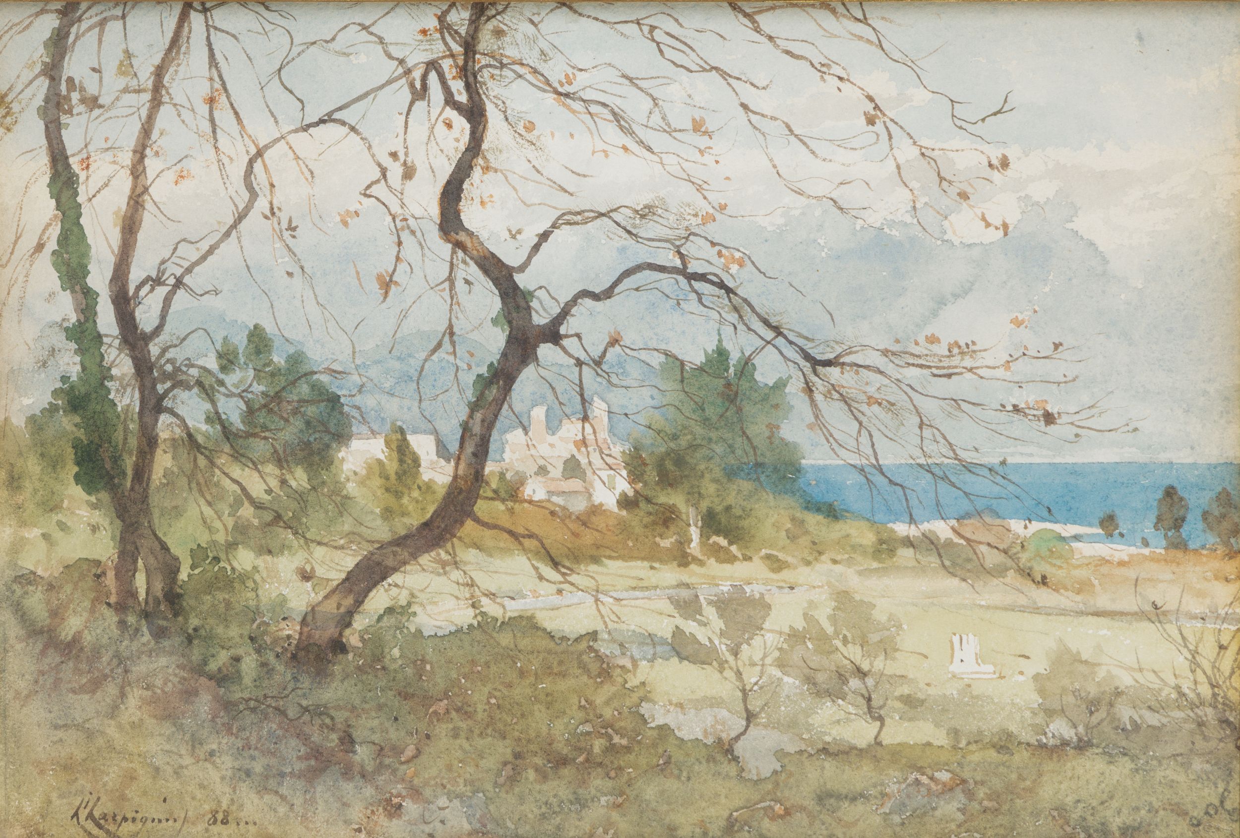 ALFRED DE DREUX (1810 - 1860) Cheval harnaché Dessin et gouache Encadrement d’époque:  | H&ocirc;tel Des Ventes de Monte-Carlo