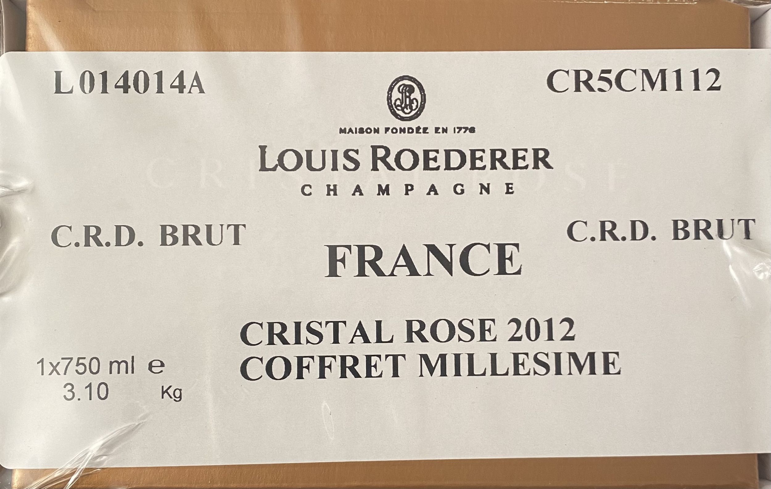 1 bouteille CHAMPAGNE :  | H&ocirc;tel Des Ventes de Monte-Carlo