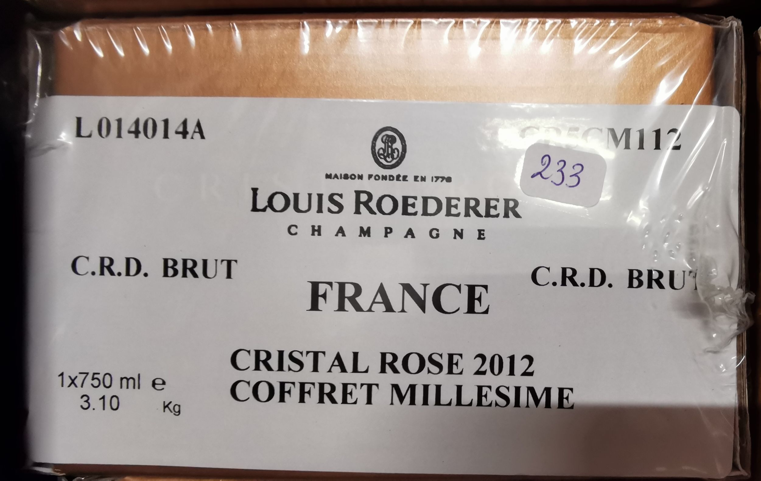 6 bouteilles CHAMPAGNE :  | H&ocirc;tel Des Ventes de Monte-Carlo