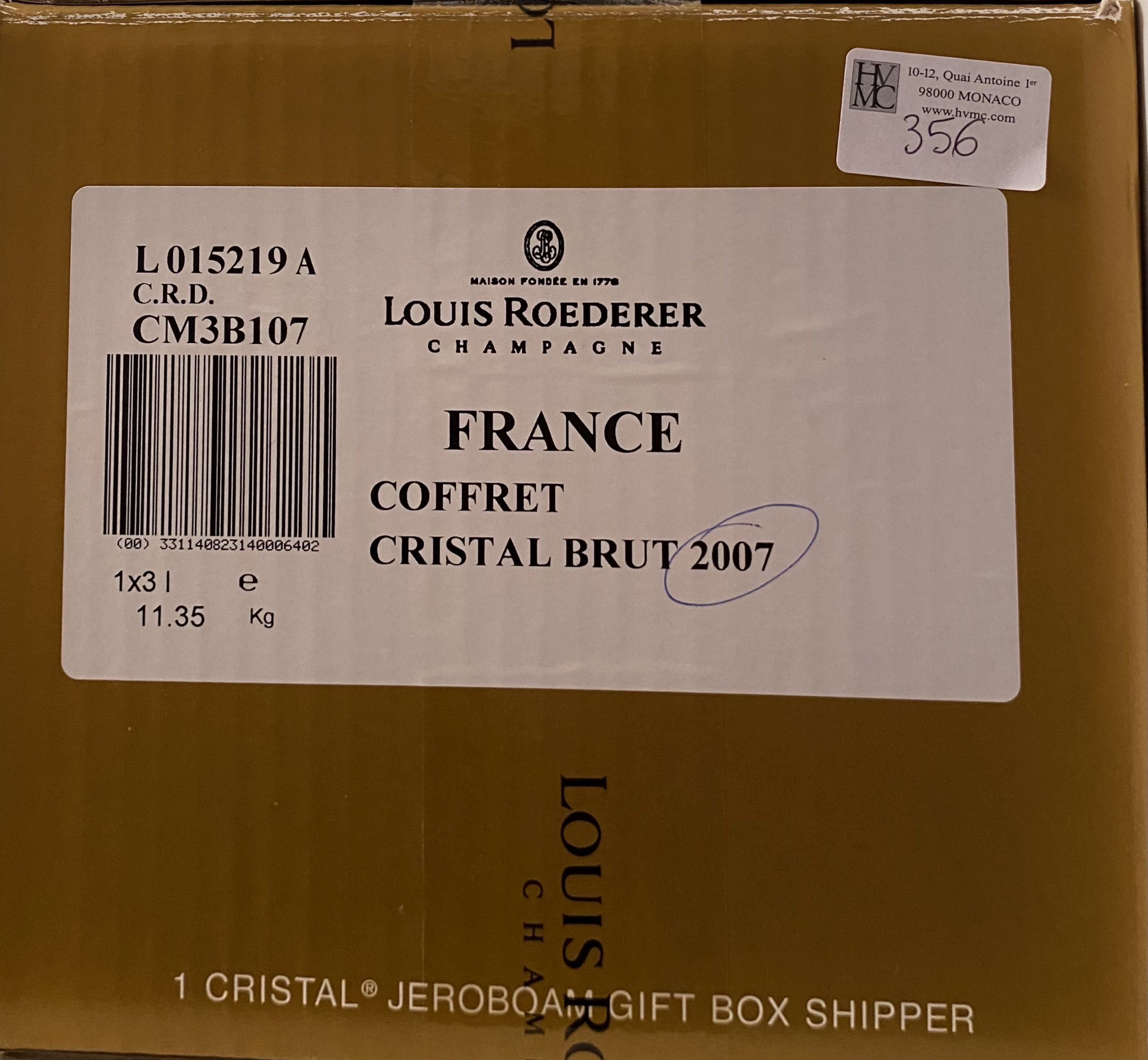 1 bouteille CHAMPAGNE :  | H&ocirc;tel Des Ventes de Monte-Carlo