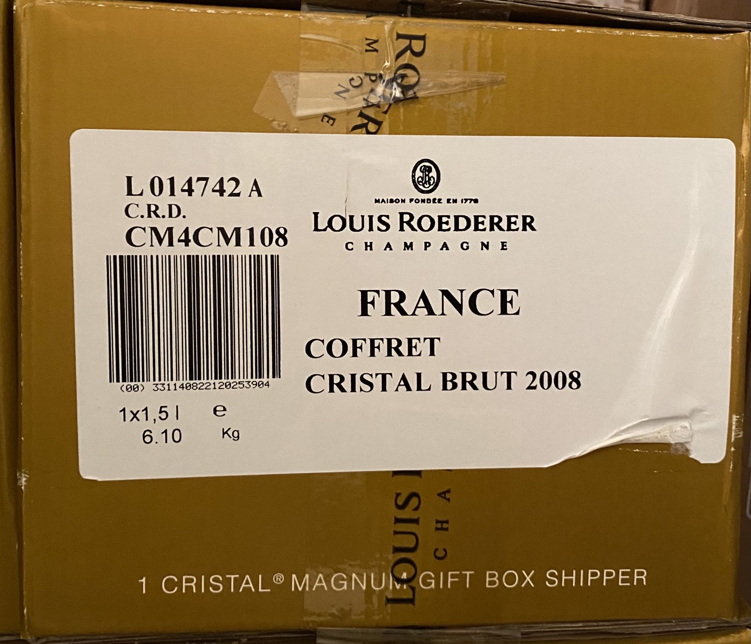 1 bouteille CHAMPAGNE :  | H&ocirc;tel Des Ventes de Monte-Carlo