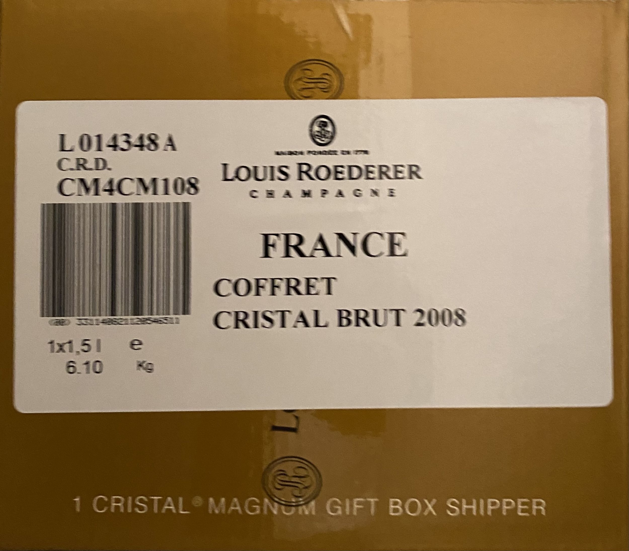 1 bouteille CHAMPAGNE :  | H&ocirc;tel Des Ventes de Monte-Carlo
