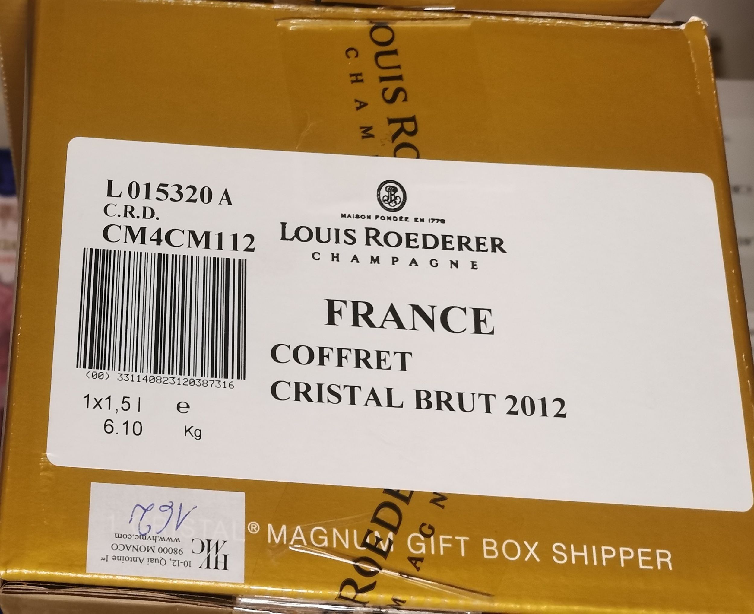 6 bouteilles CHAMPAGNE :  | H&ocirc;tel Des Ventes de Monte-Carlo