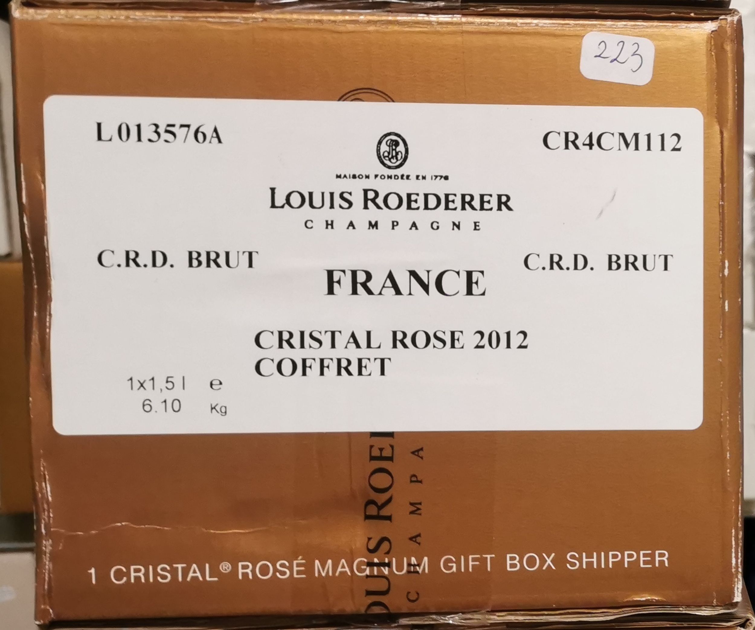 6 bouteilles CHAMPAGNE :  | H&ocirc;tel Des Ventes de Monte-Carlo