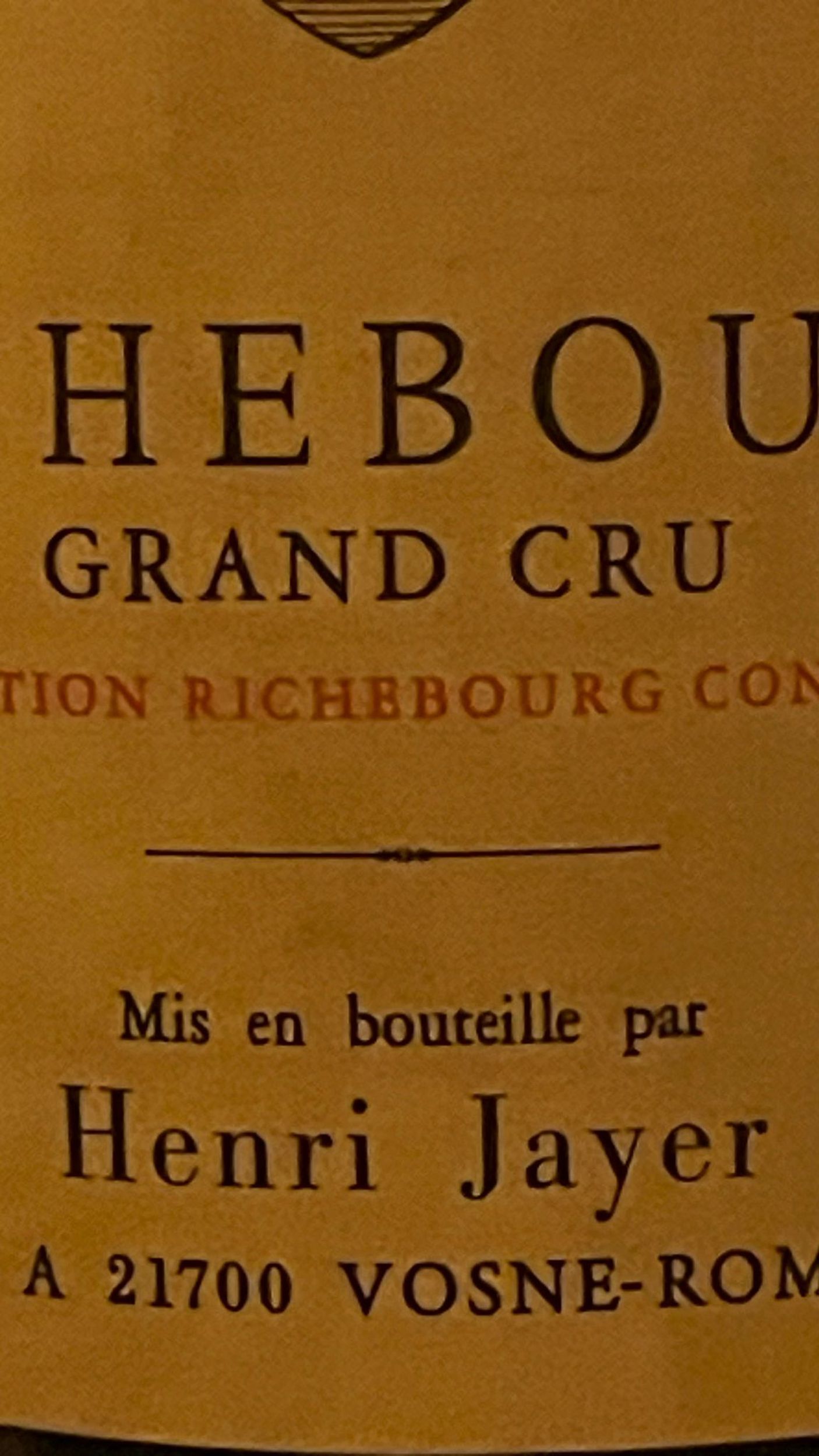1  magnum RICHEBOURG, Henri Jayer 1985
