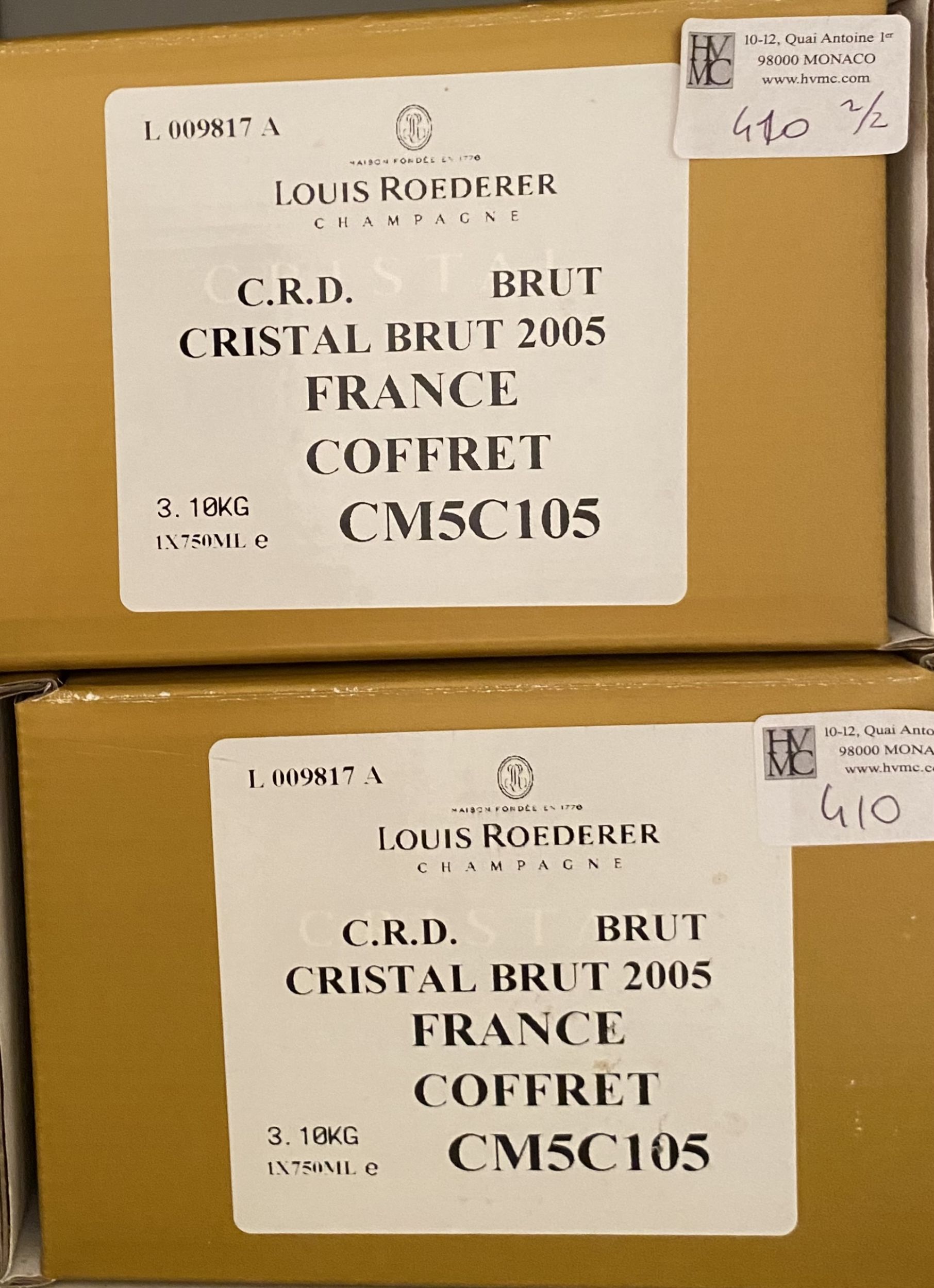1 bouteille CHAMPAGNE :  | H&ocirc;tel Des Ventes de Monte-Carlo