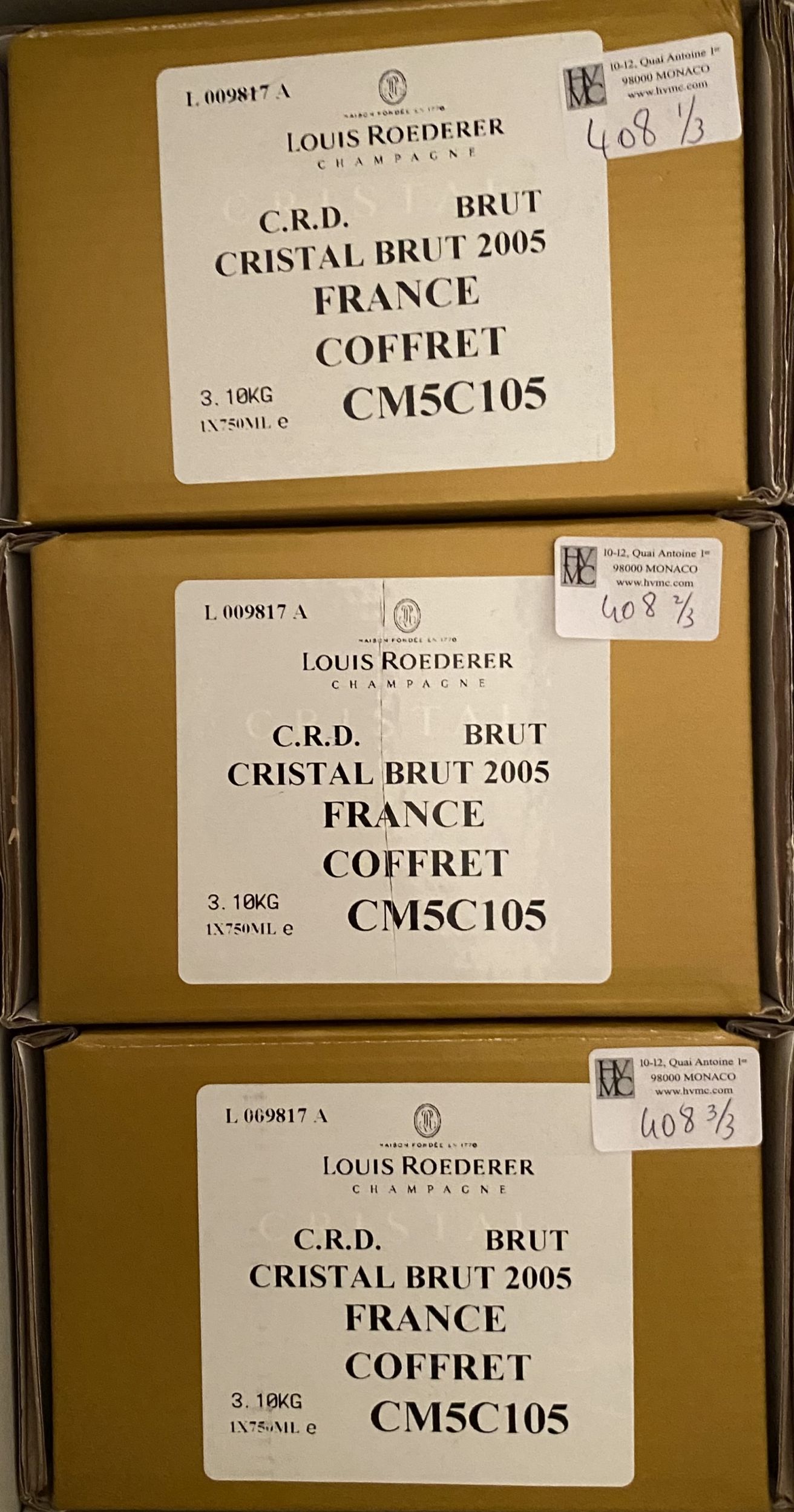 1 bouteille CHAMPAGNE :  | H&ocirc;tel Des Ventes de Monte-Carlo
