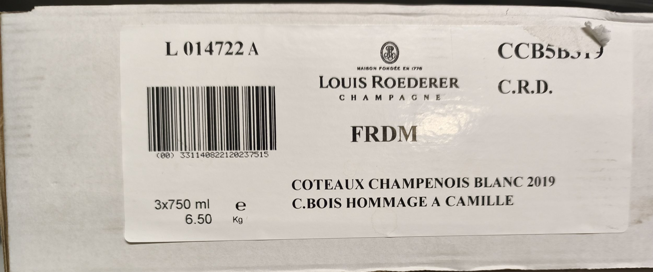 1  bouteille  CHAMPAGNE  