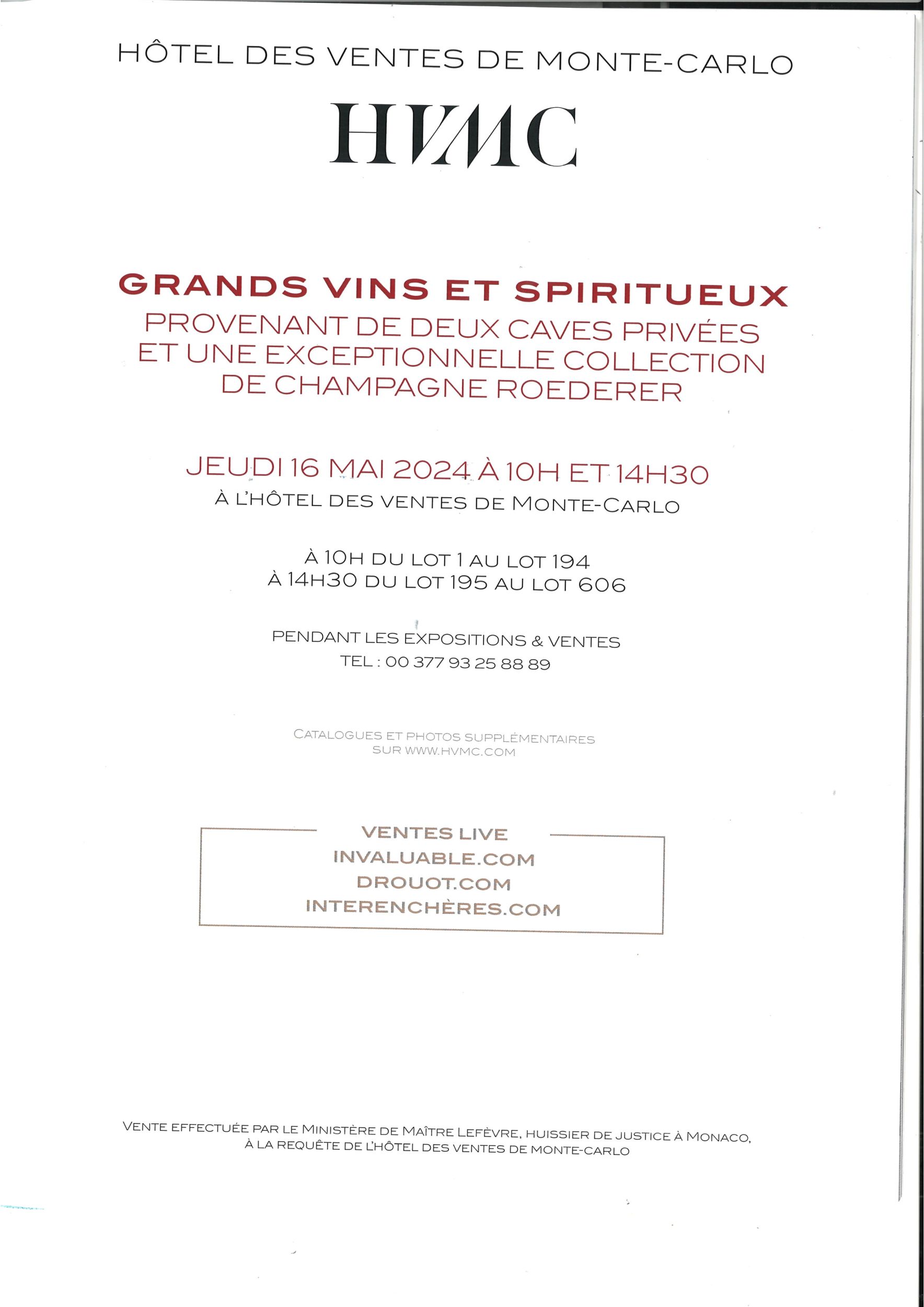 6 bouteilles CHAMPAGNE :  | H&ocirc;tel Des Ventes de Monte-Carlo