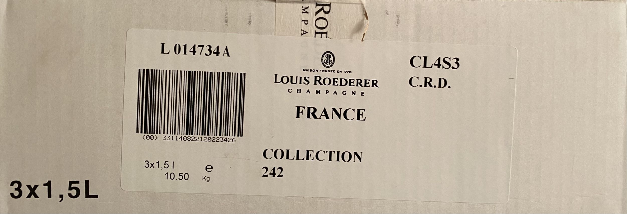 1 bouteille CHAMPAGNE :  | H&ocirc;tel Des Ventes de Monte-Carlo