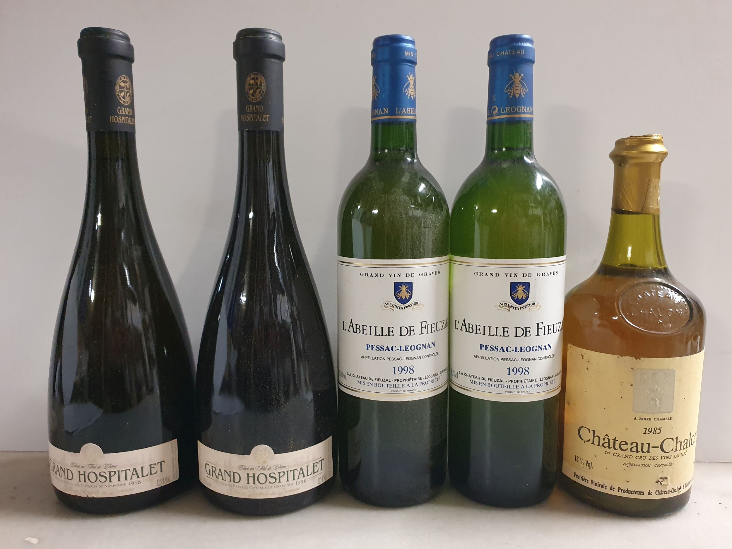5 bouteilles  VINS BLANCS 
