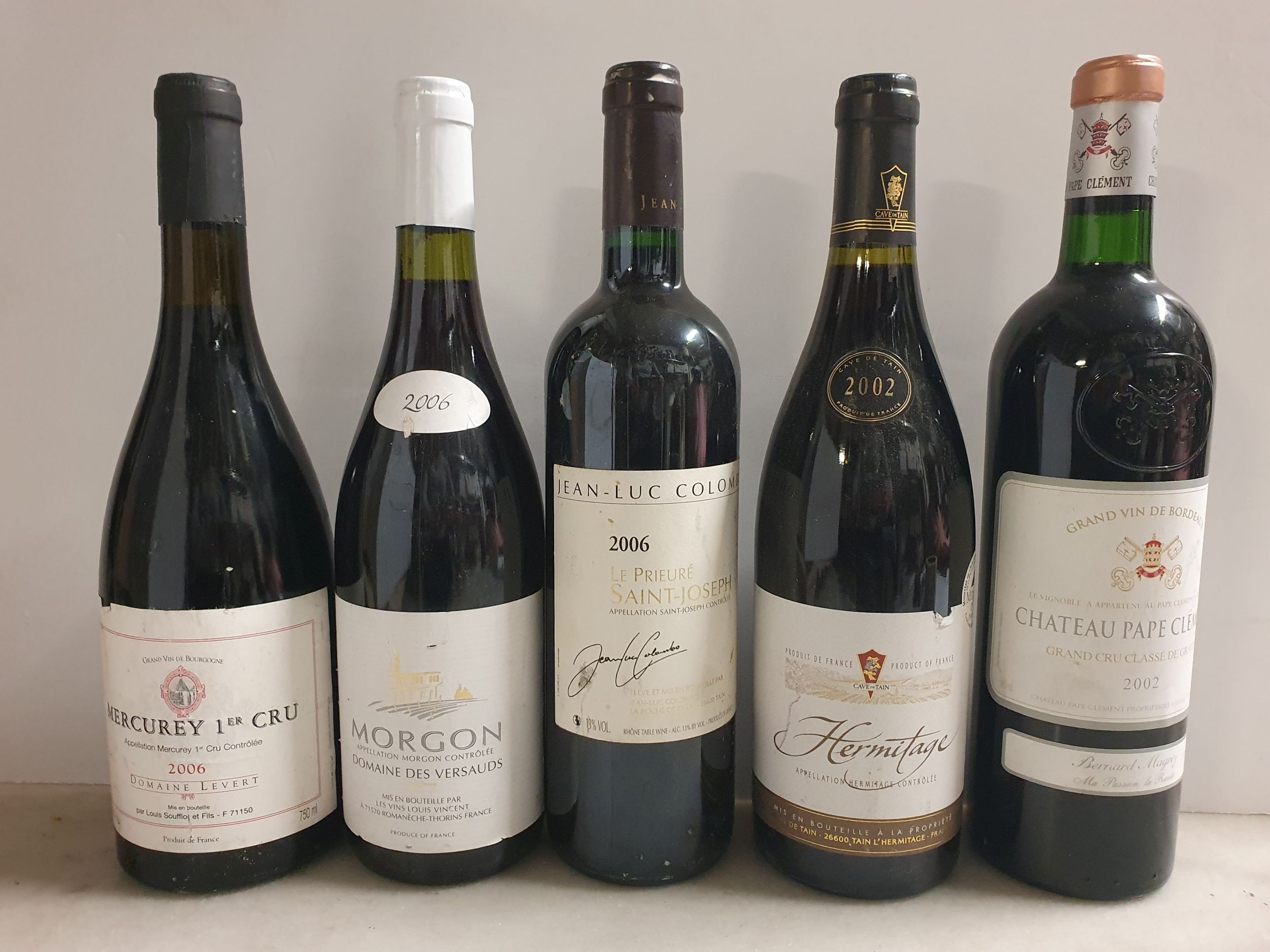 5 bouteilles  VINS DIVERS 