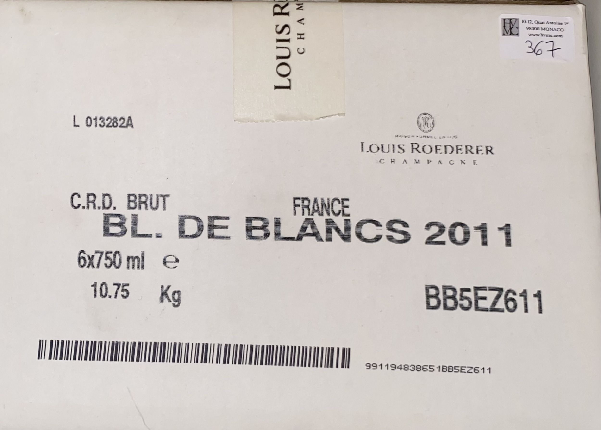 1 bouteille CHAMPAGNE :  | H&ocirc;tel Des Ventes de Monte-Carlo