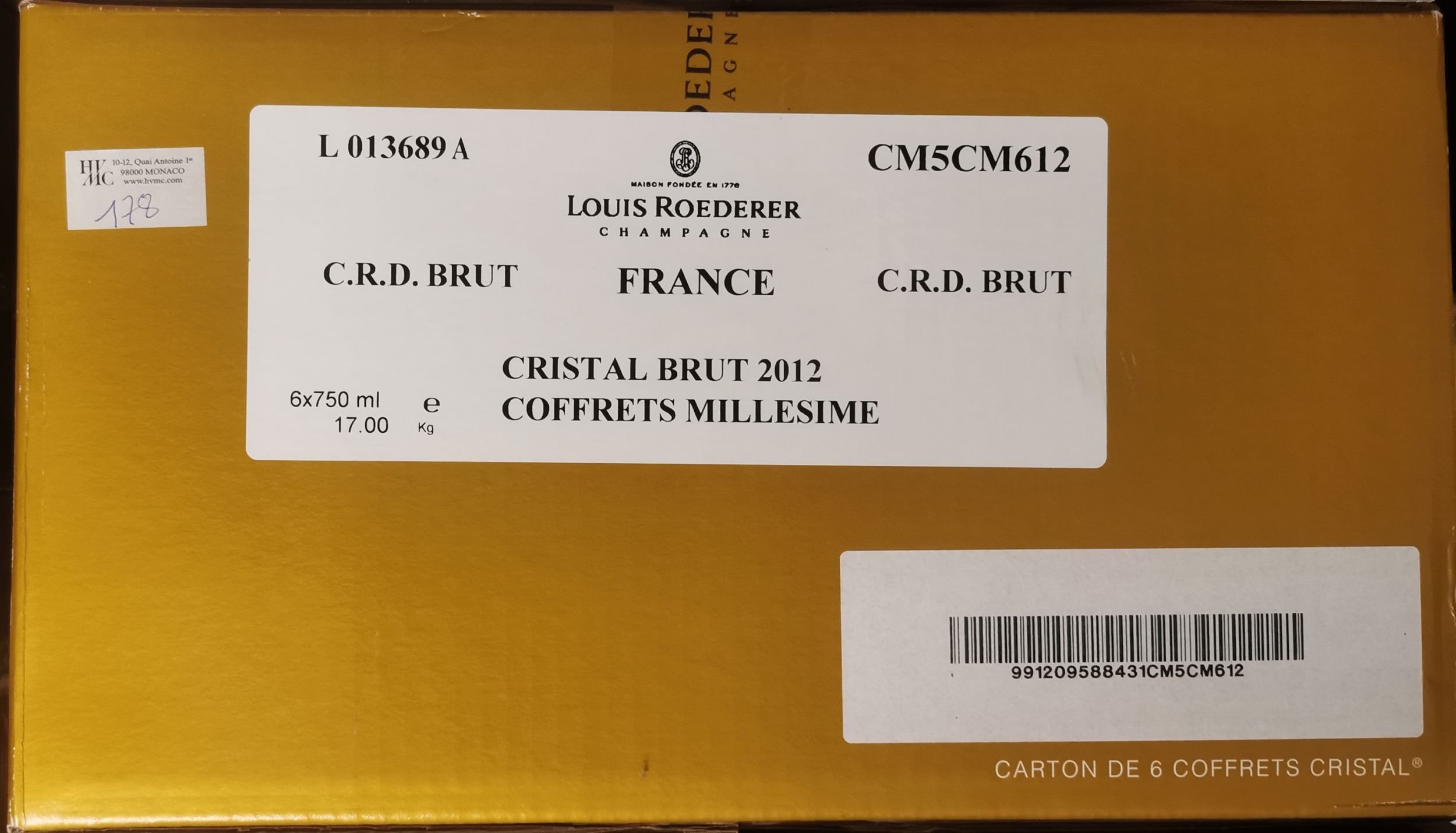 6 bouteilles CHAMPAGNE :  | H&ocirc;tel Des Ventes de Monte-Carlo