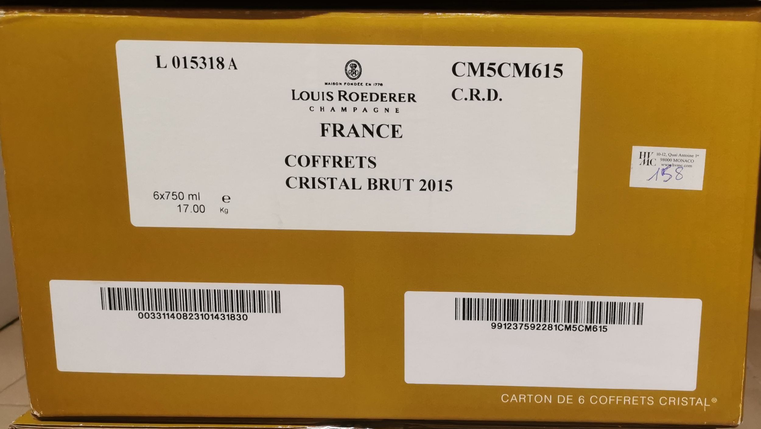 6 bouteilles CHAMPAGNE :  | H&ocirc;tel Des Ventes de Monte-Carlo