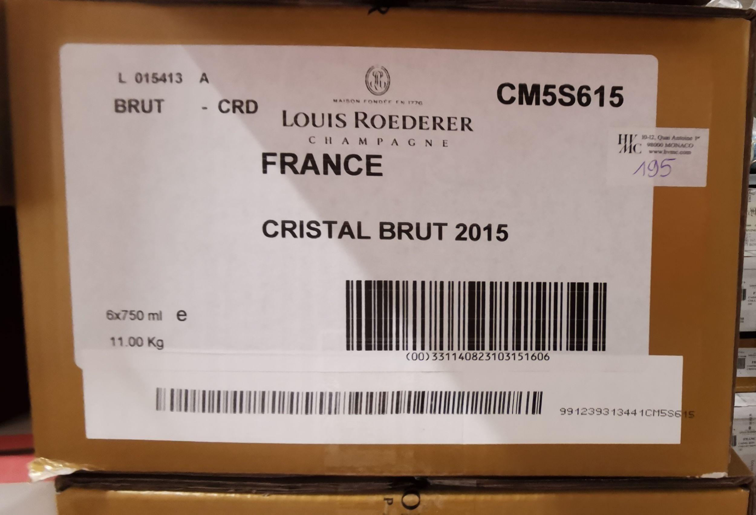 6 bouteilles CHAMPAGNE :  | H&ocirc;tel Des Ventes de Monte-Carlo