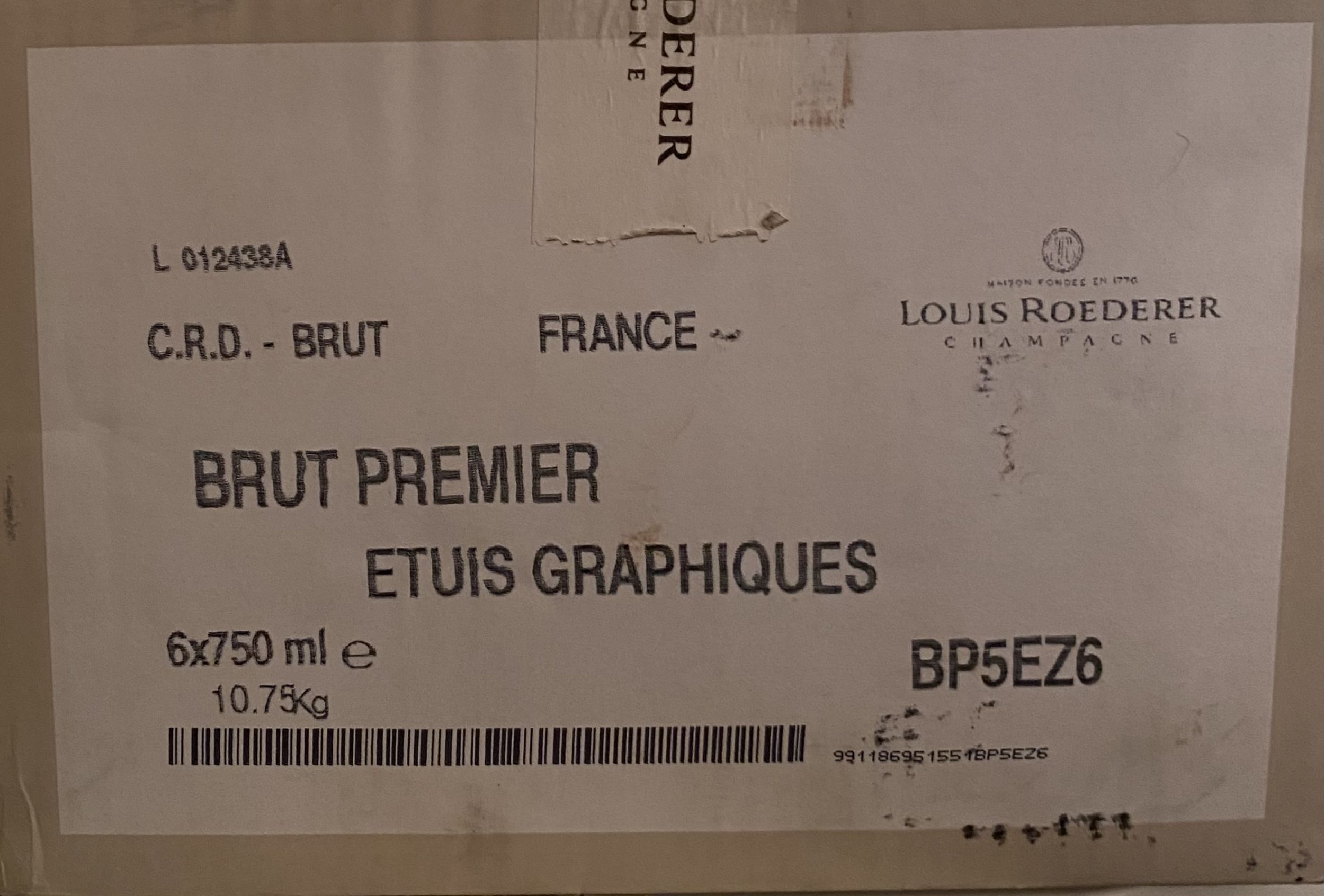 1 bouteille CHAMPAGNE :  | H&ocirc;tel Des Ventes de Monte-Carlo