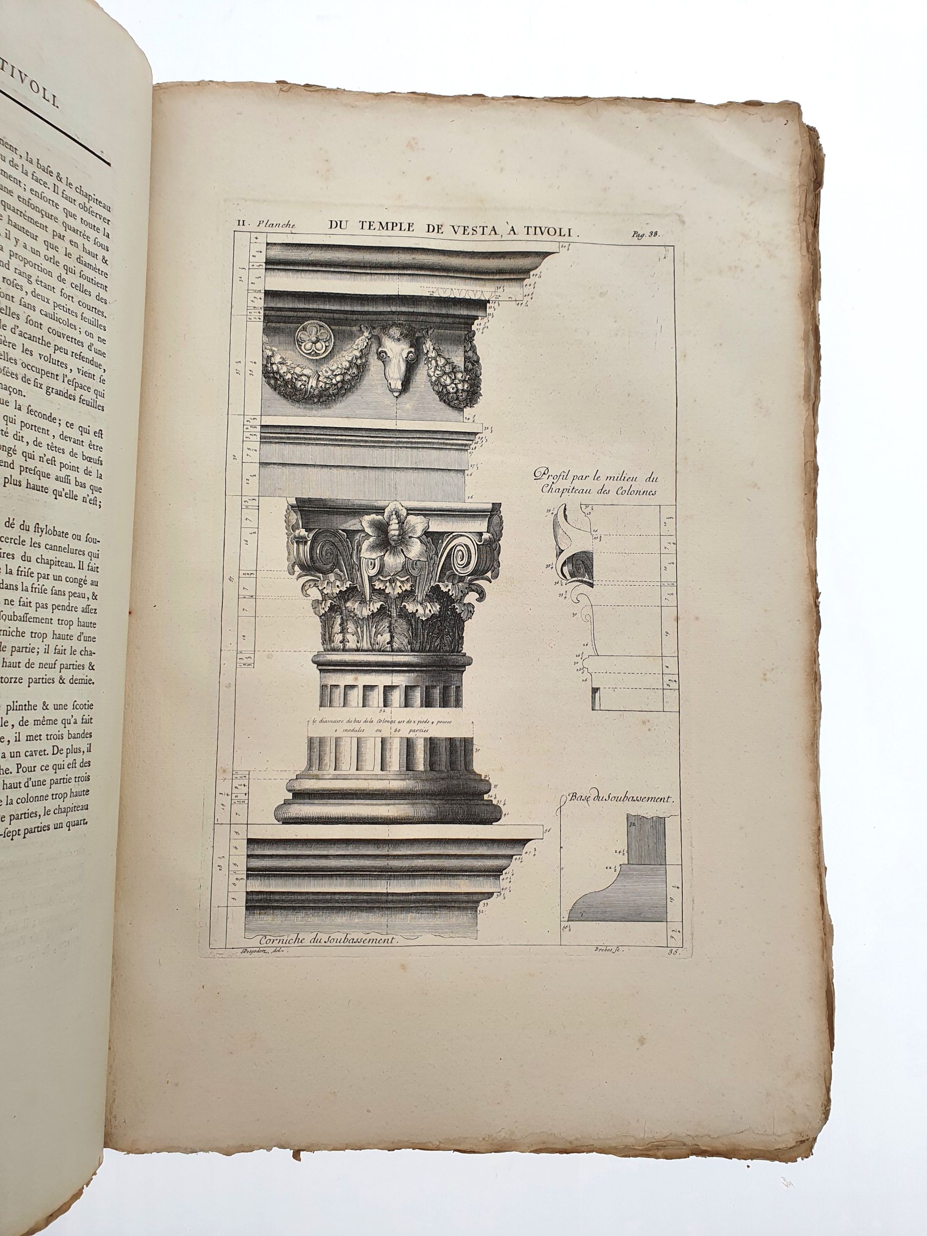 [ARCHITECTURE]. DESGODETZ (Antoine BABUTY). Les Édifices antiques de Rome, mesurés et dessinés tres-exactement sur les lieux. A Paris, Chez Claude-Antoine Jombert, Fils aîné, Libraire, 1779. In-folio, cartonnage de l’époque, non rogné.	:  | H&ocirc;tel Des Ventes de Monte-Carlo