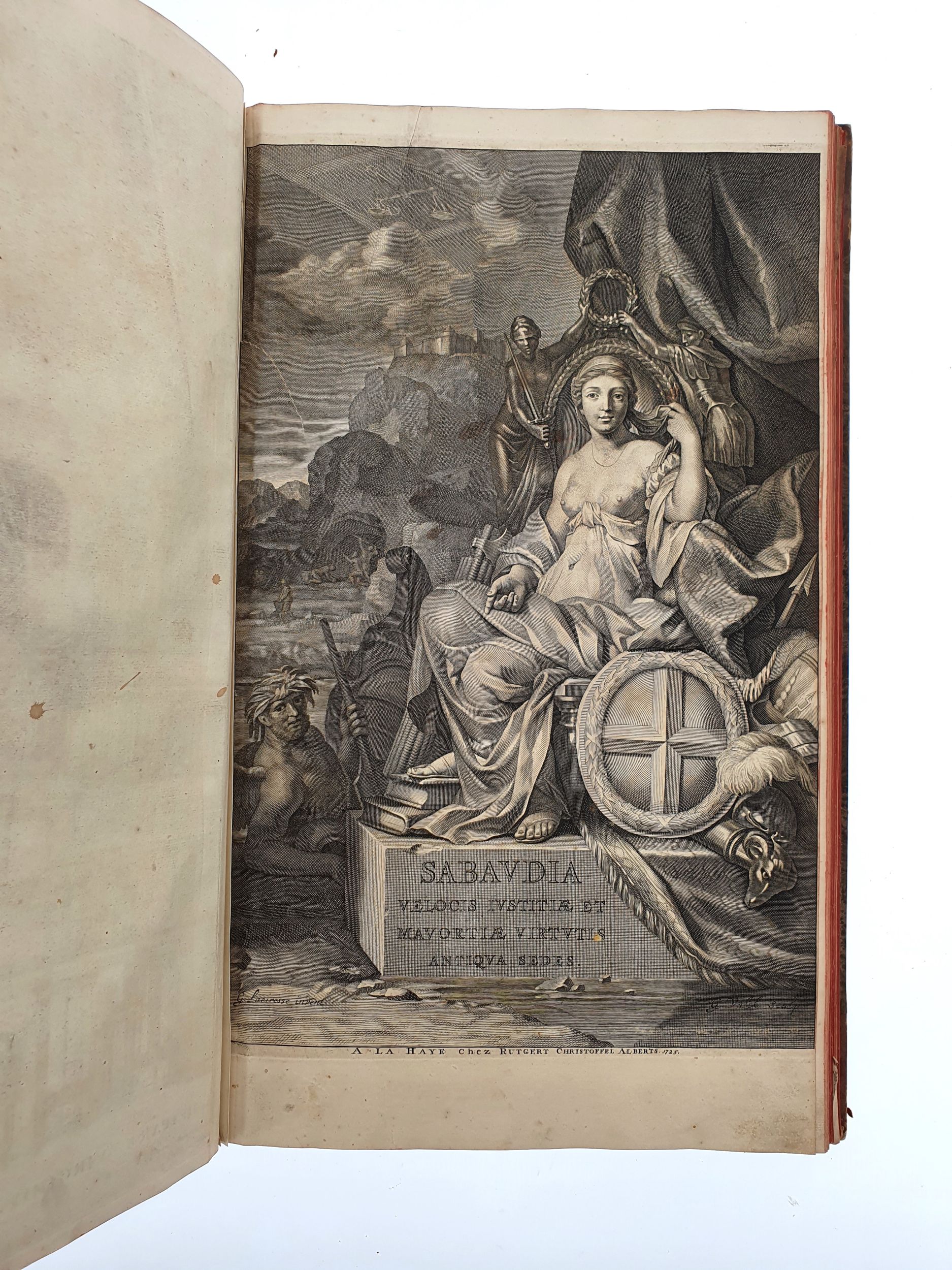 [ATLAS - BLAEU (Willem  Jan)]. Novum Theatrum Pedemontii et Sabaudiæ, sive Accurata description ipsorum Urbium, Palatiorum, Templorum c. Hagæ-Comitum [La Haye], Sumptibus  Curâ Rutgeri Christophori, Alberts, 1726. 4 tomes en 2 volumes grand in-folio, demi-maroquin brun à coins, dos à nerfs orné (reliure début XXe s.).	:  | H&ocirc;tel Des Ventes de Monte-Carlo