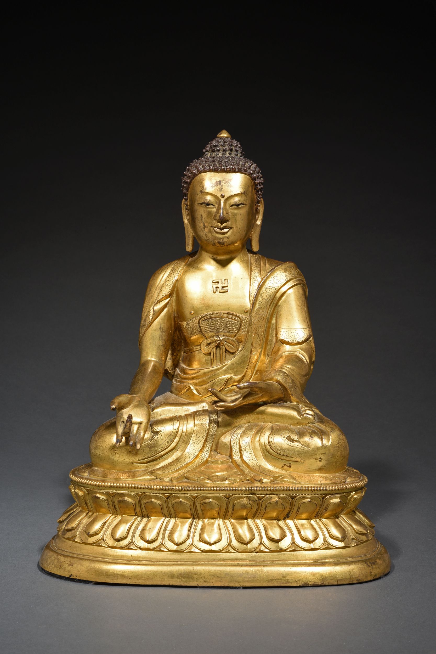 BOUDDHA EN BRONZE DORE 