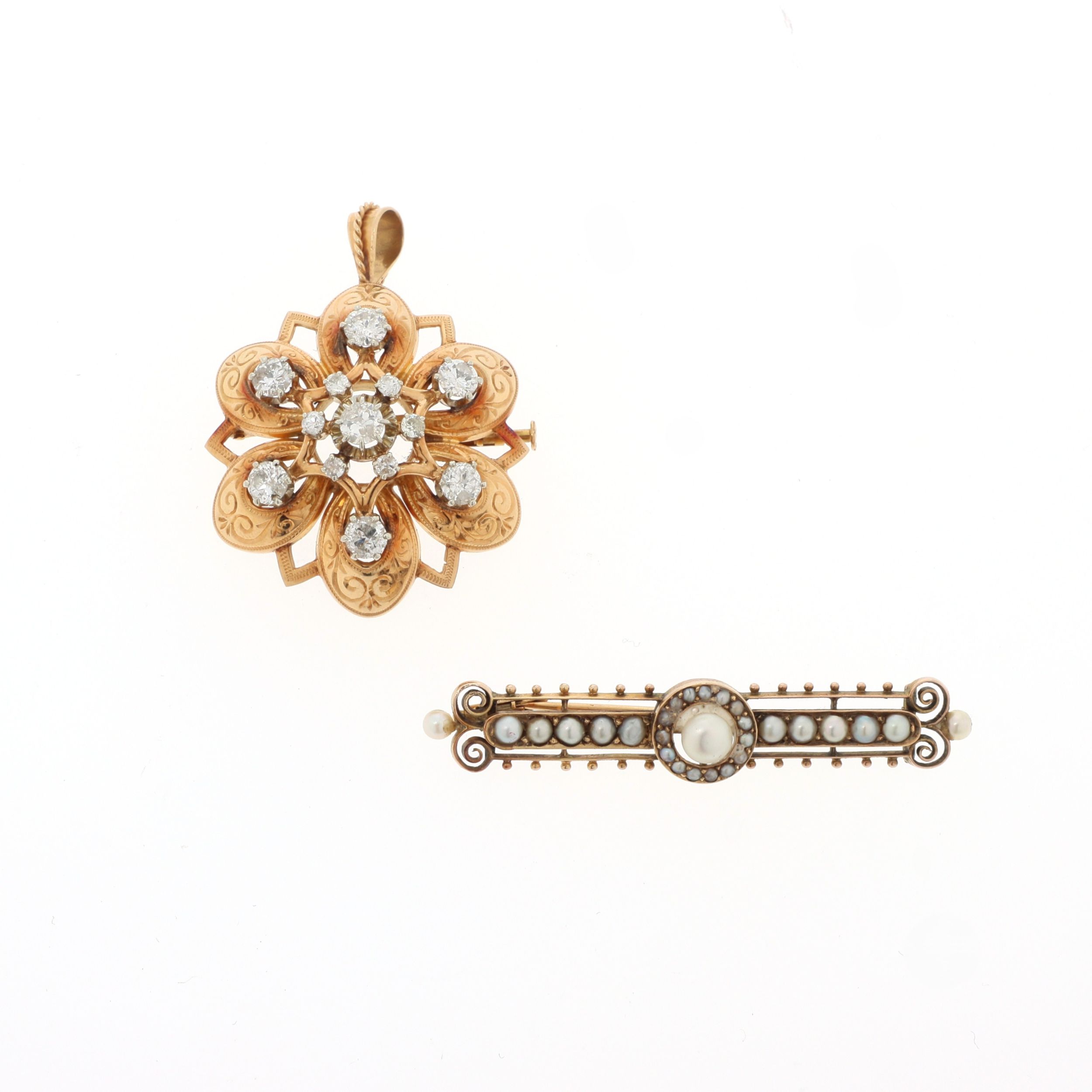 BROCHE PENDENTIF ROSACE