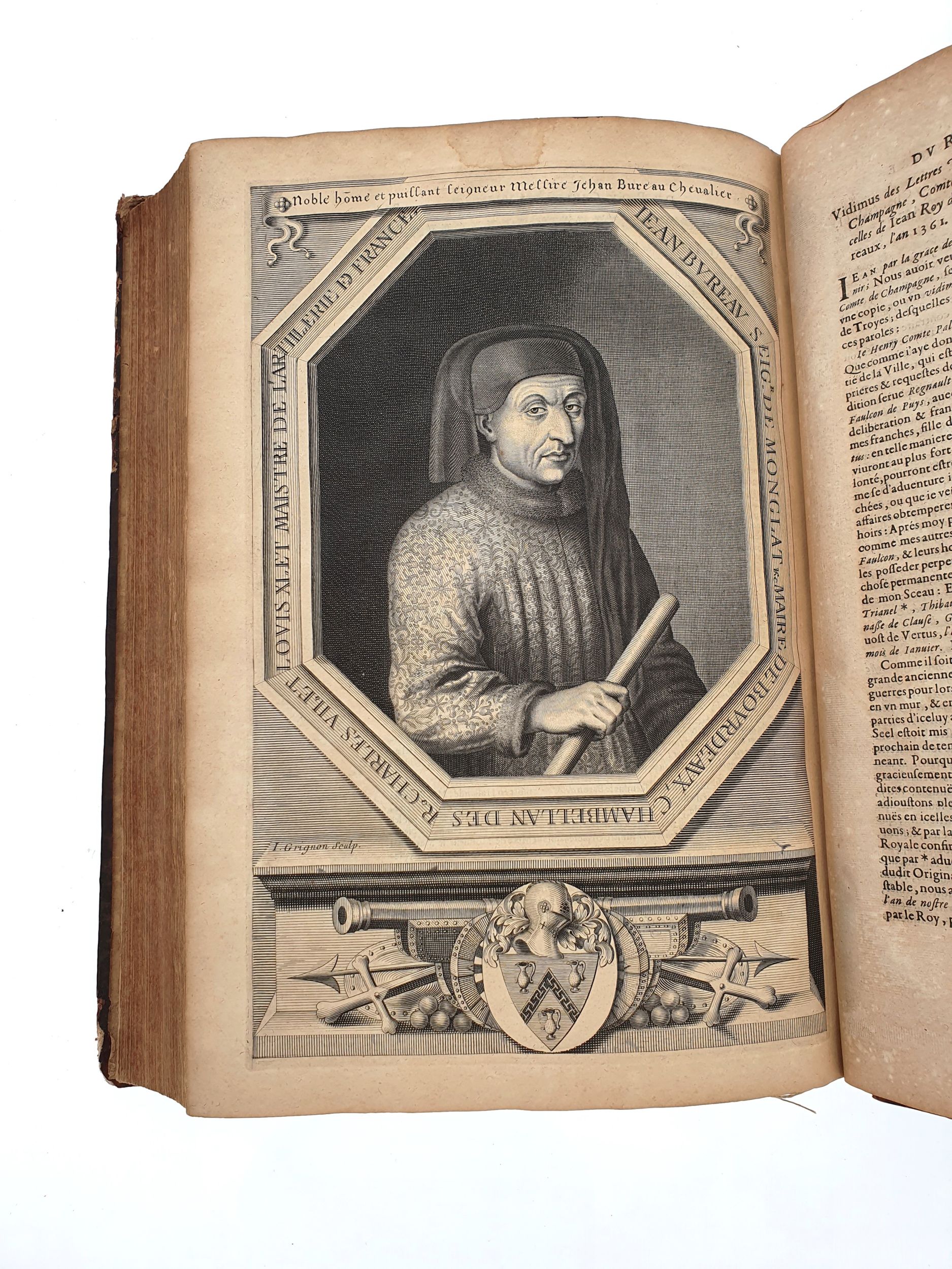 [CHARLES VII]. CHARTIER (Jean), LE BOUVIER (Jacques), COUCY (Mathieu de)  GODEFROY (Denys). Histoire de Charles VII. Roy de France. A Paris, De l’Imprimerie Royale – Sébastien Cramoisy, 1661. In-folio, veau, armoiries dorées au centre des plats, ex-dono sur le premier, dos à nerfs (reliure de l’époque).:  | H&ocirc;tel Des Ventes de Monte-Carlo