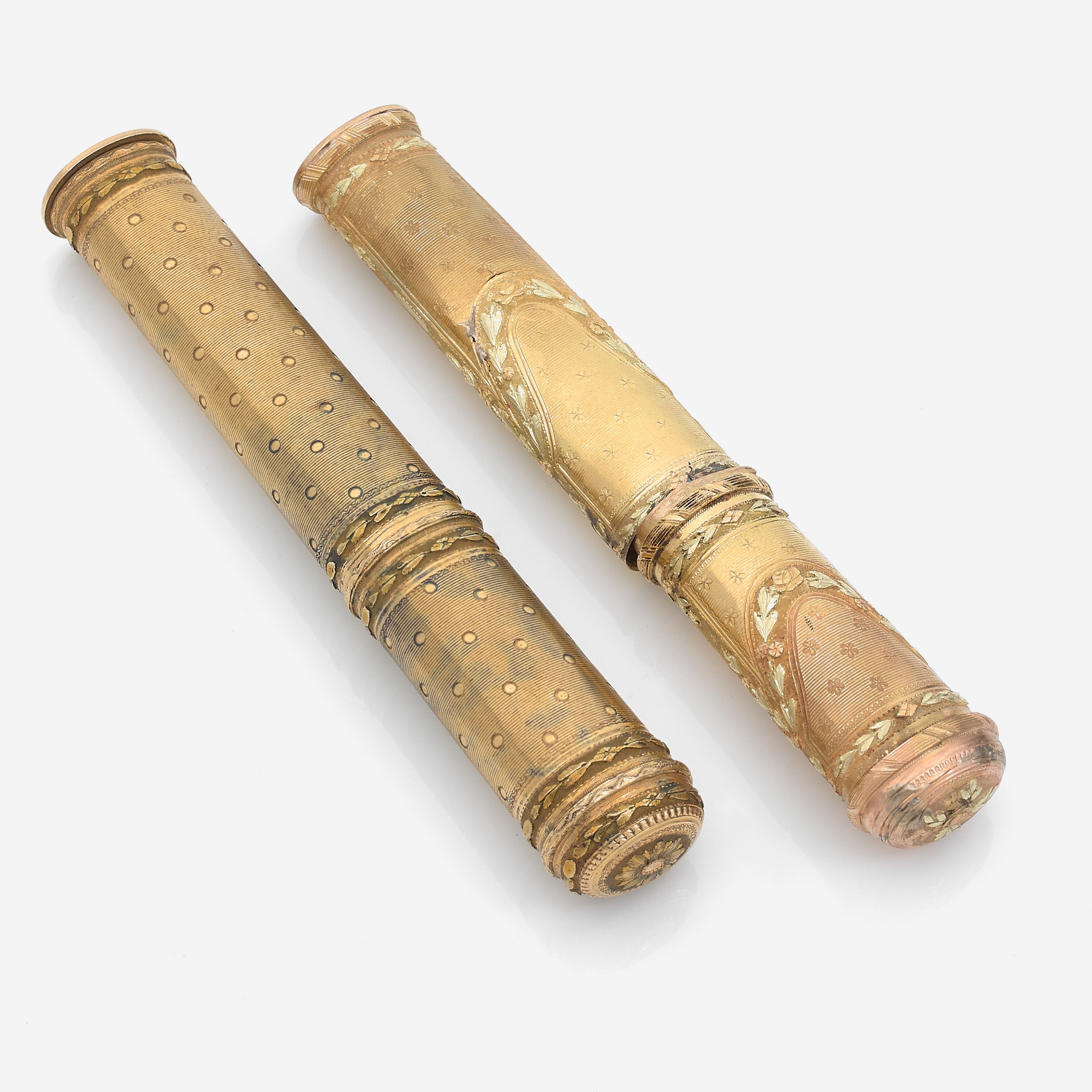 ENSEMBLE DE DEUX ETUIS A CIRE