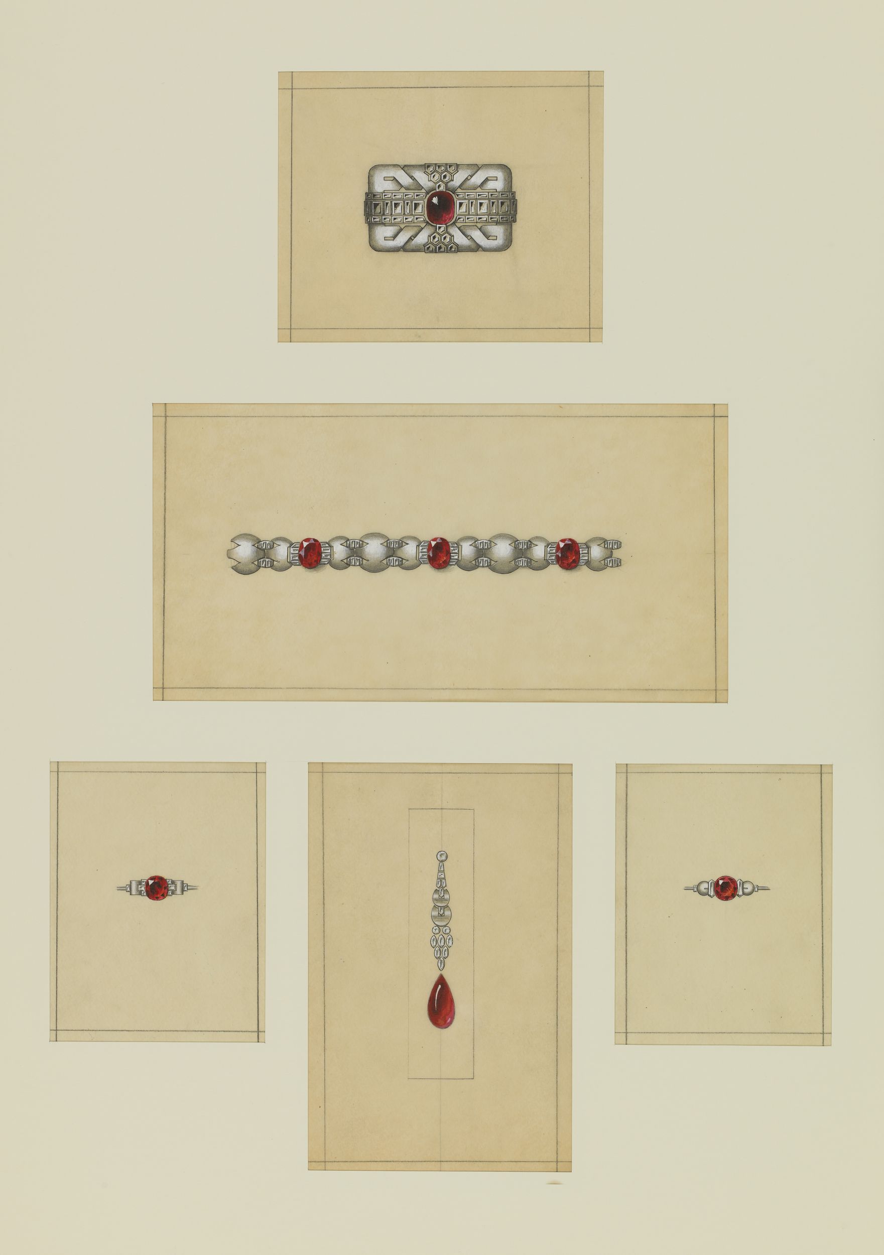 ENSEMBLE DE SIX PLANCHES COMPRENANT 