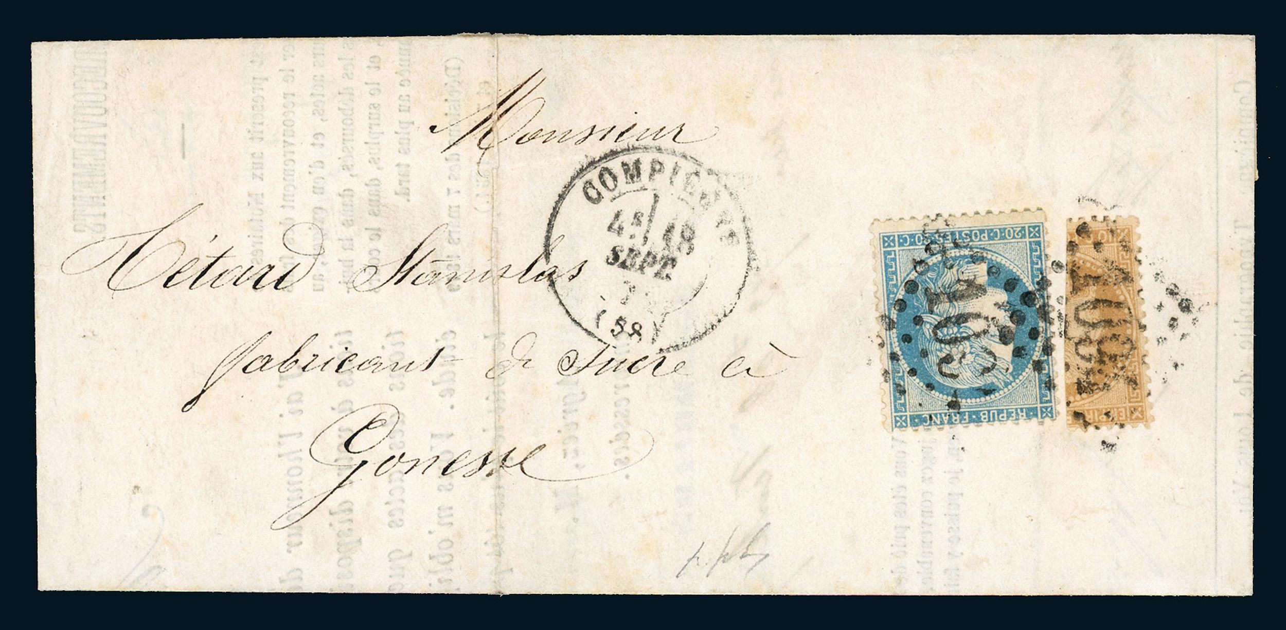 FRANCE 1849-1850, :  | H&ocirc;tel Des Ventes de Monte-Carlo