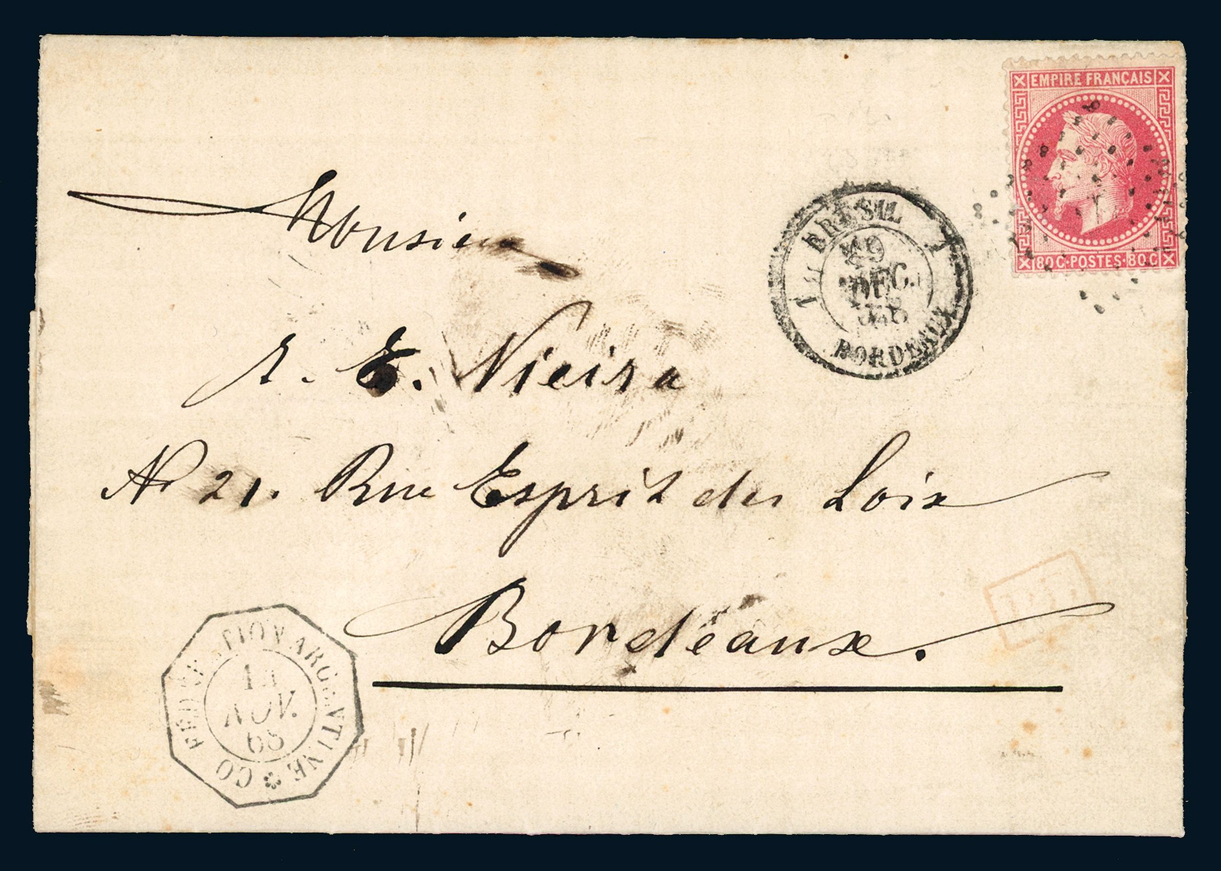 FRANCE 1849-1850, :  | H&ocirc;tel Des Ventes de Monte-Carlo
