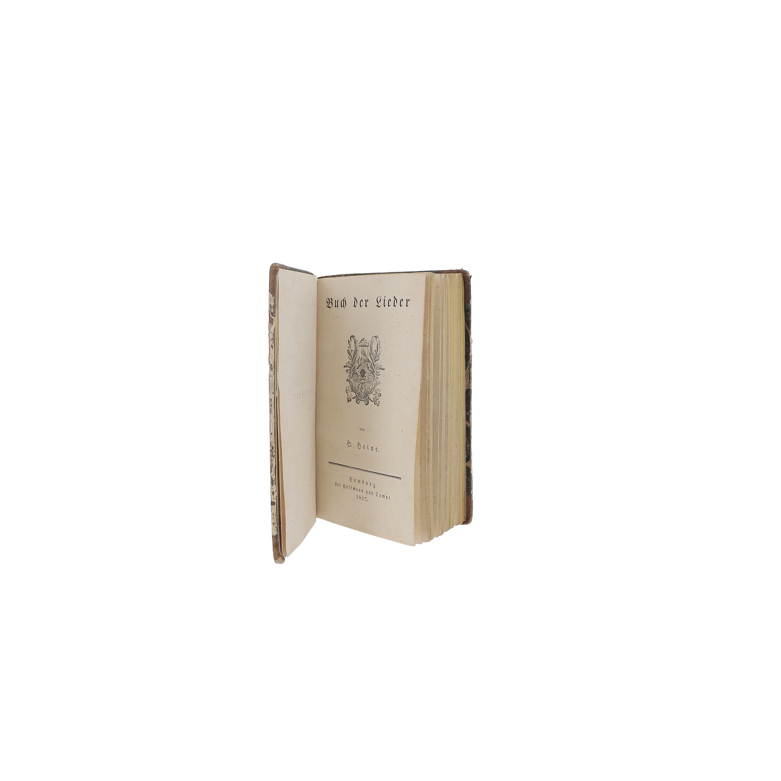 HEINE (Heinrich). Buch der Lieder. Hamburg, bei Hoffmann und Campe, 1827. In-12, demi-basane brune à coins, dos lisse orné (reliure allemande de l'époque).	:  | H&ocirc;tel Des Ventes de Monte-Carlo