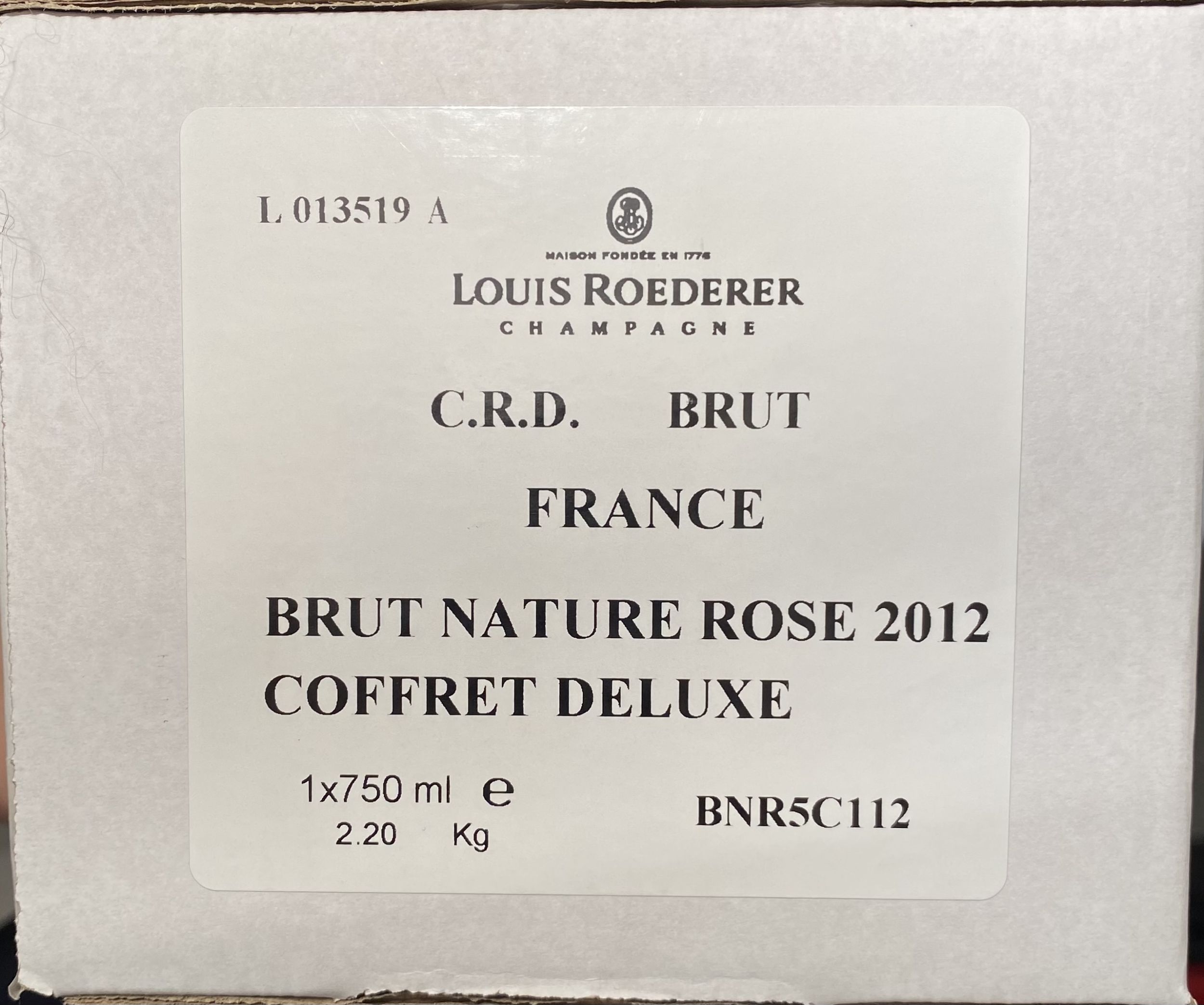1 bouteille CHAMPAGNE :  | H&ocirc;tel Des Ventes de Monte-Carlo
