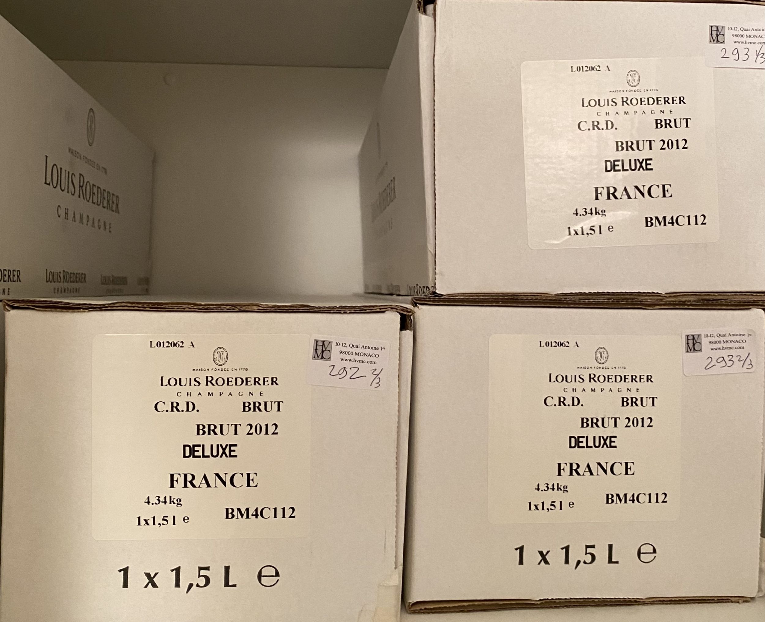 1 bouteille CHAMPAGNE :  | H&ocirc;tel Des Ventes de Monte-Carlo