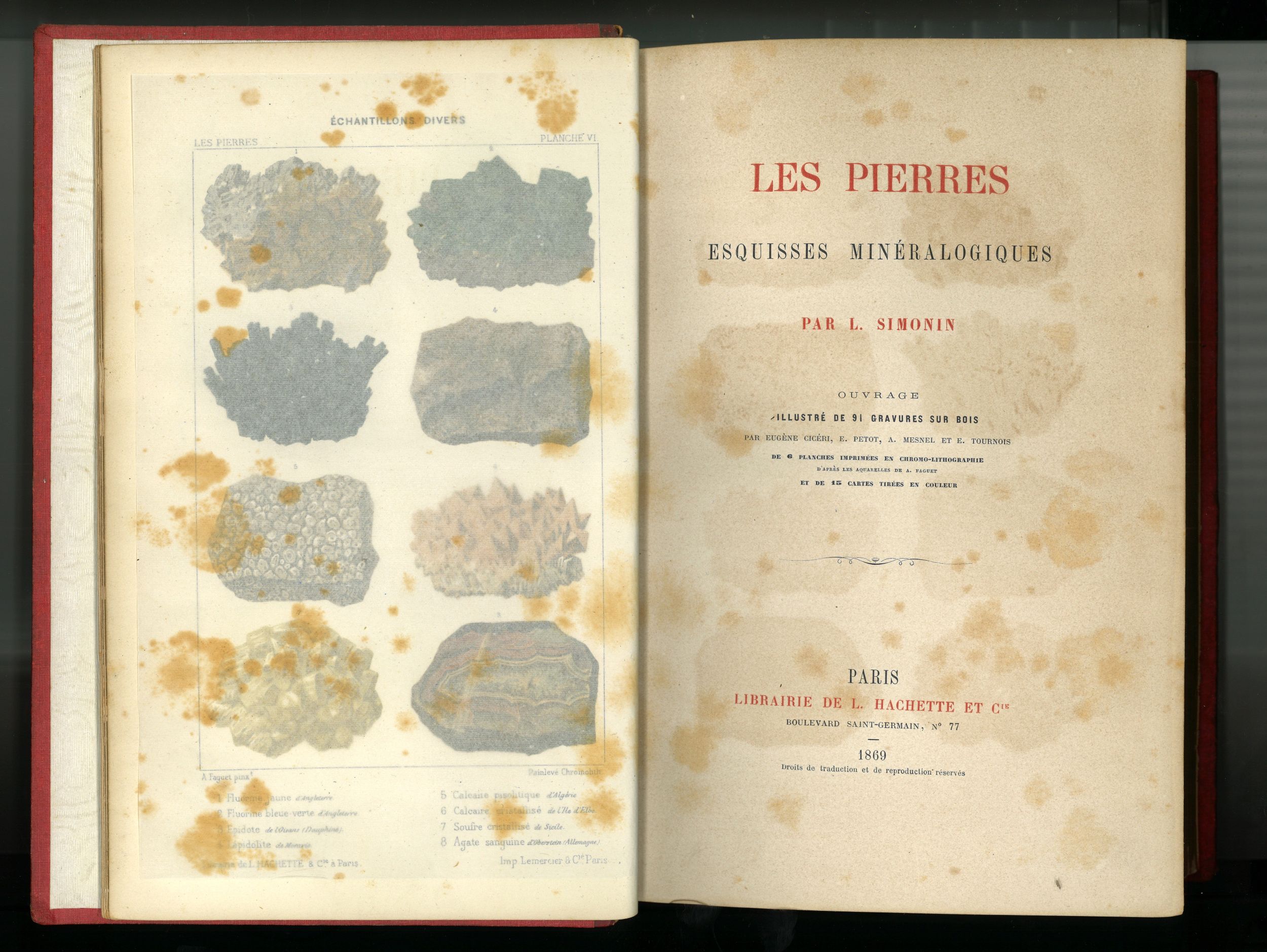 [MINERALOGIE] SIMONIN (Louis), Les pierres esquisses mineralogiques, Librairie de L. Hachette et cie, Paris, 1869:  | H&ocirc;tel Des Ventes de Monte-Carlo