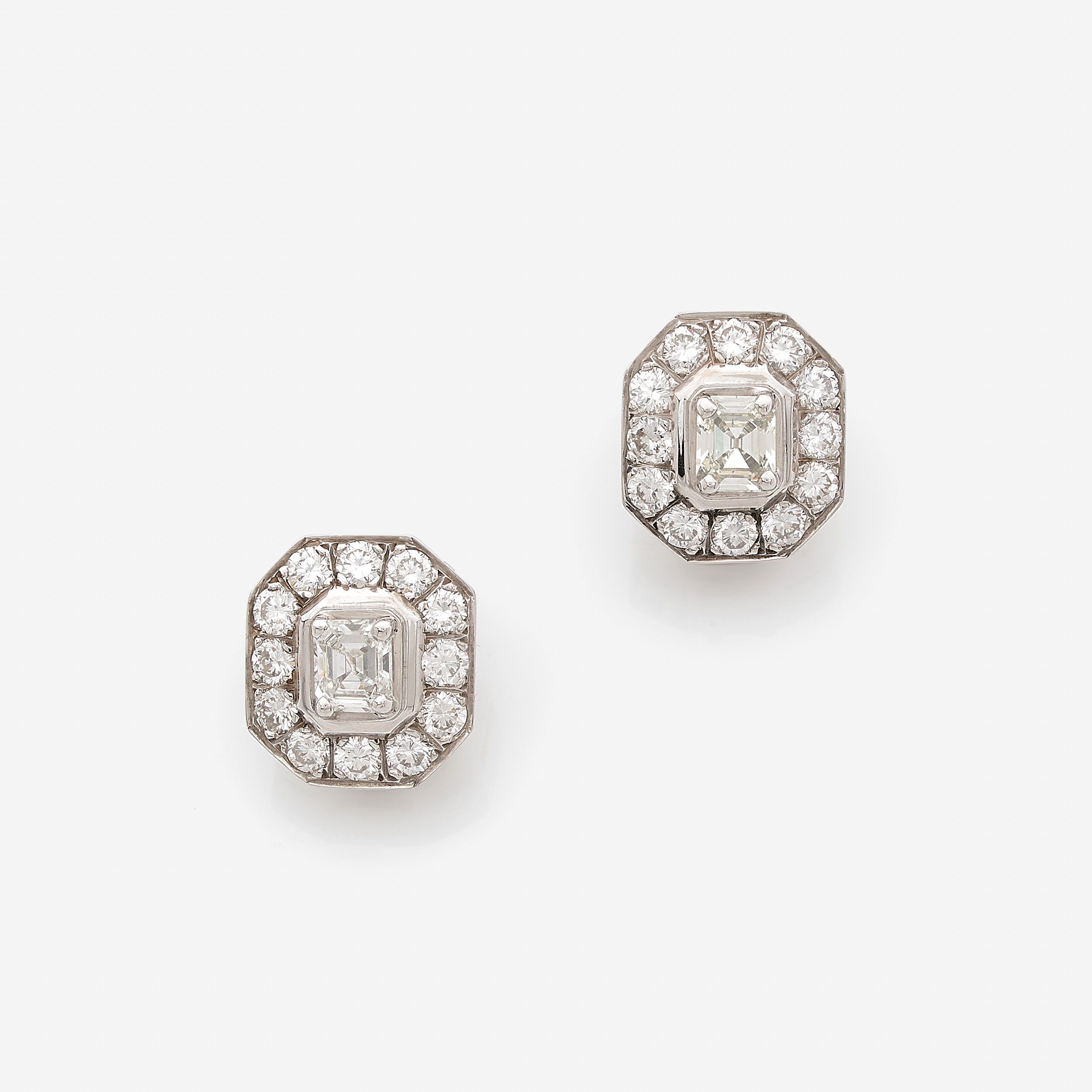 PAIRE DE CLIPS D'OREILLES OCTOGONAUX