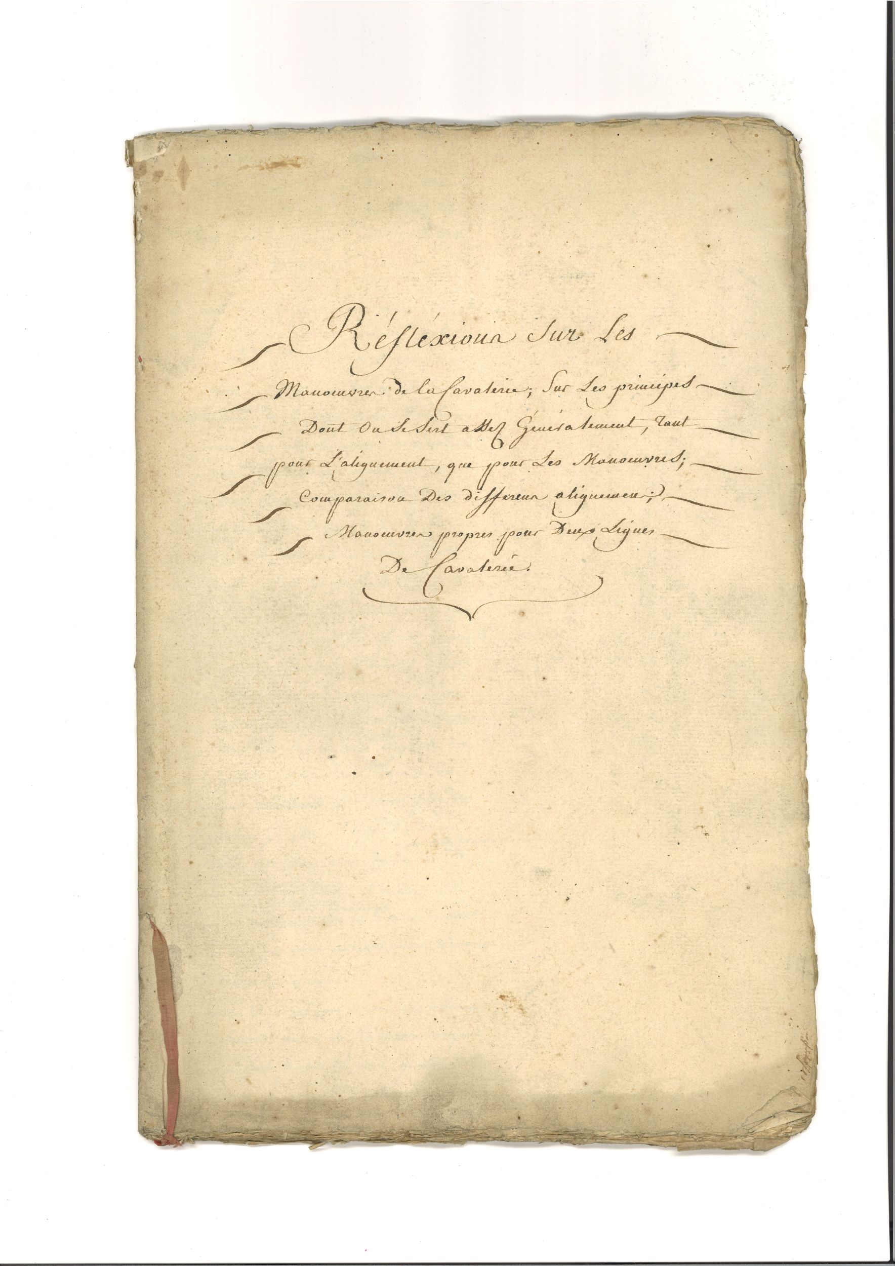 REFLEXION SUR LES MANŒUVRES DE LA CAVALERIE PAR LE COMTE MAC MAHON (?)