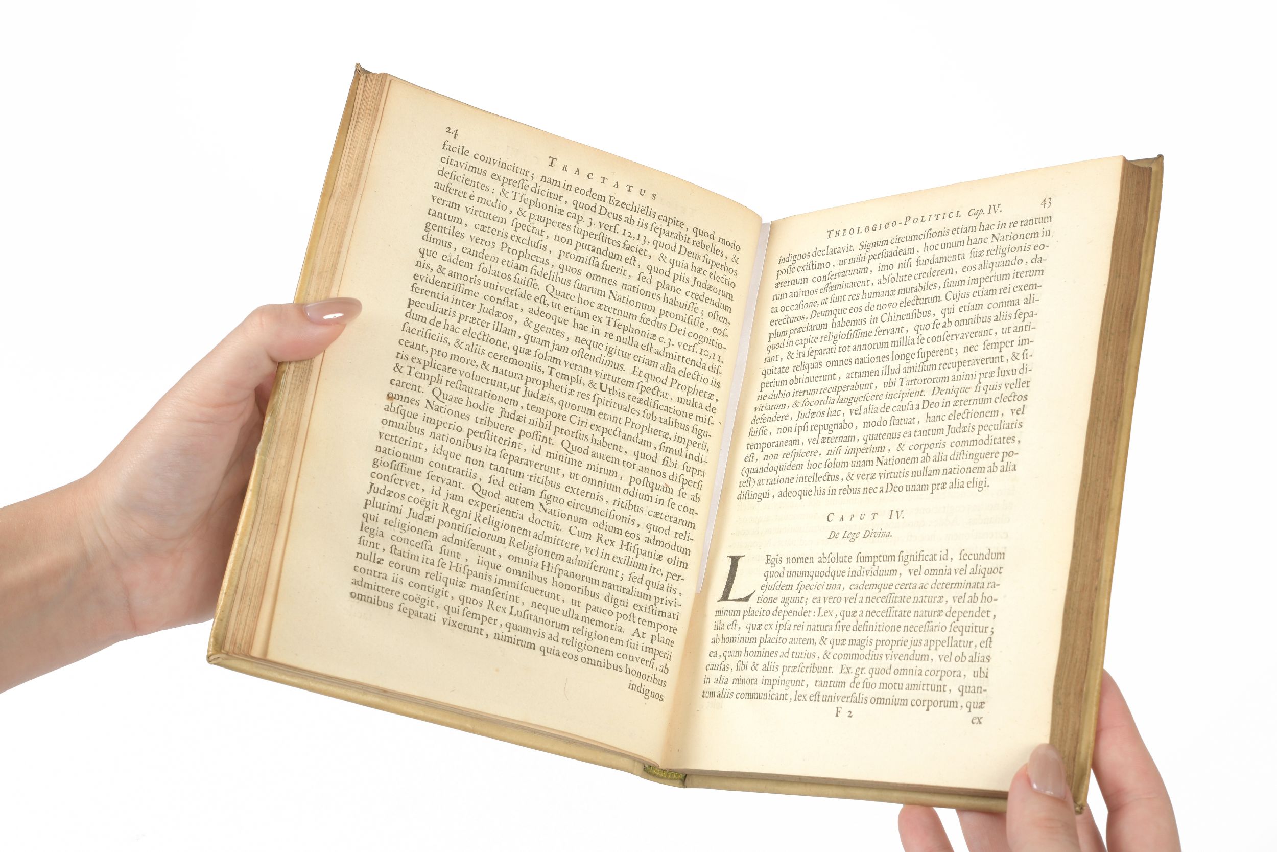 [SPINOZA (Baruch)]. Tractatus theologico-politicus continens dissertationes aliquot, quibus ostenditur Libertatem Philosophandi non tantum salva Pietate,  Reipublicæ Pace posse concedi : sed eandem nisi cum Pace Reipublicæ, ipsaque Pietate tolli non posse. Hamburgi, Apud Henricum Künraht [Amsterdam, Israël de Paul], 1670. Petit in-4°, vélin ivoire, dos lisse avec titre à l'encre au dos (reliure de l'époque).:  | H&ocirc;tel Des Ventes de Monte-Carlo