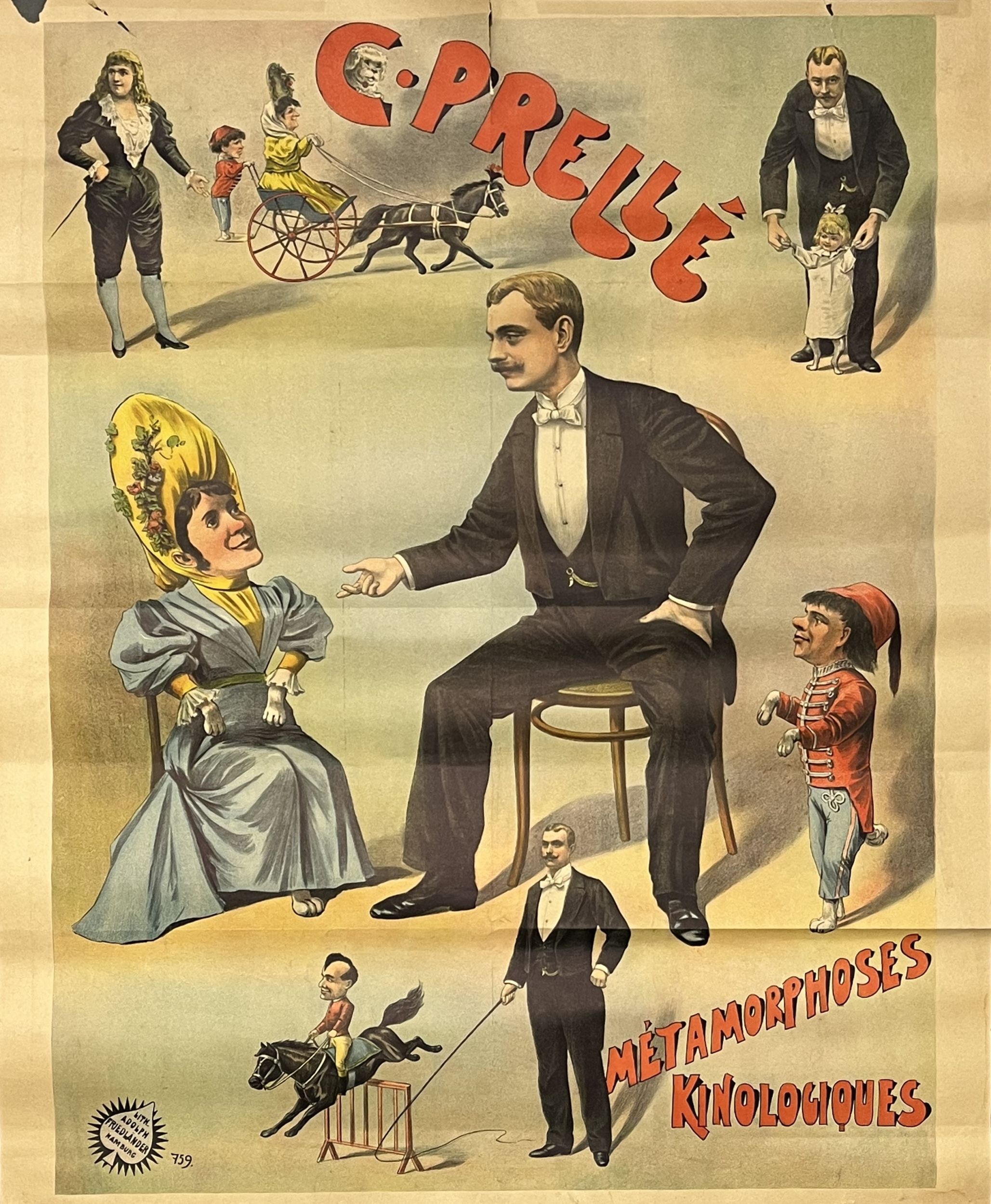 Un lot de huit affiches anciennes sur le thème du cirque et du spectacle :  | H&ocirc;tel Des Ventes de Monte-Carlo