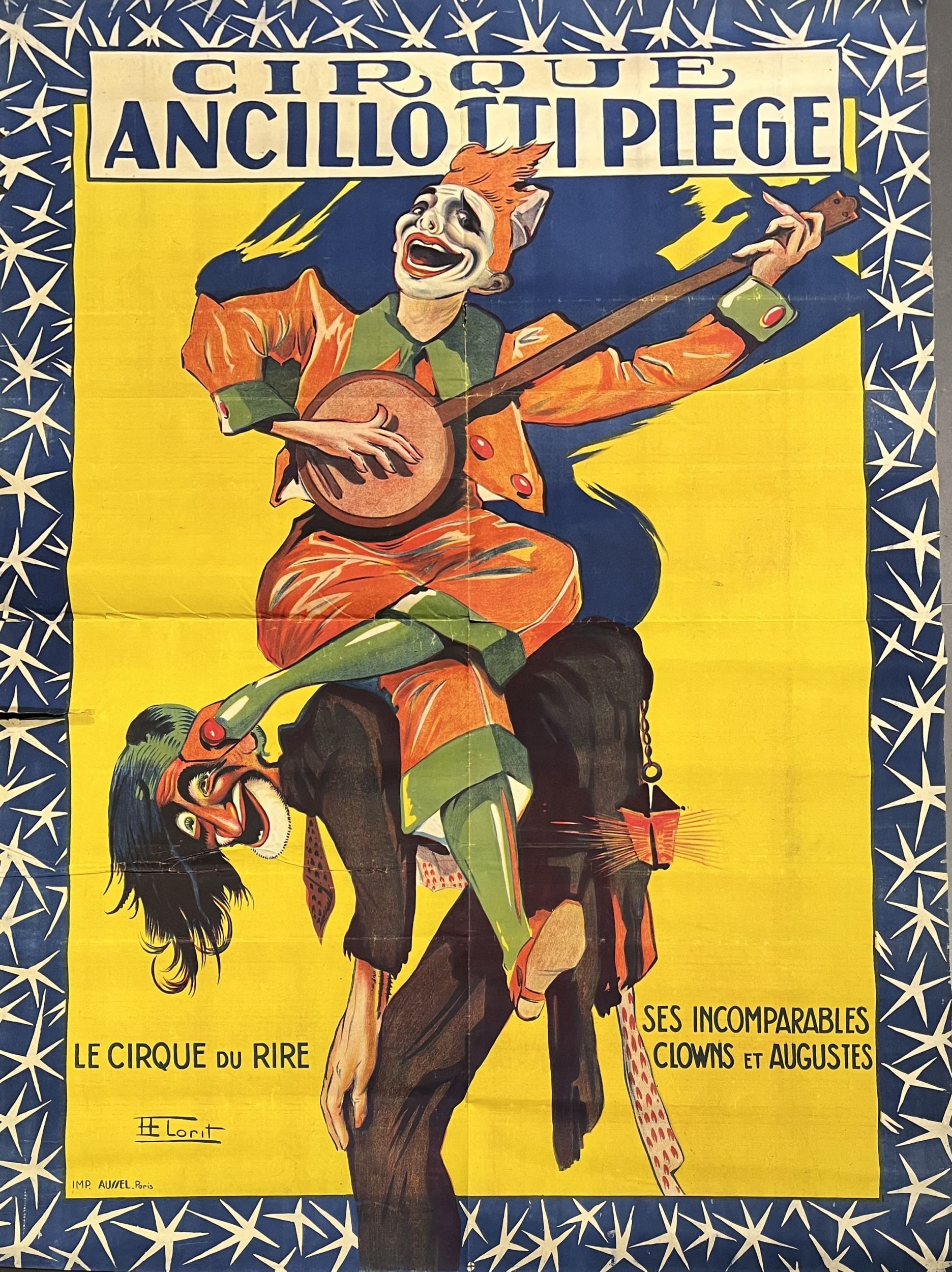 Un lot de huit affiches anciennes sur le thème du cirque et du spectacle :  | H&ocirc;tel Des Ventes de Monte-Carlo