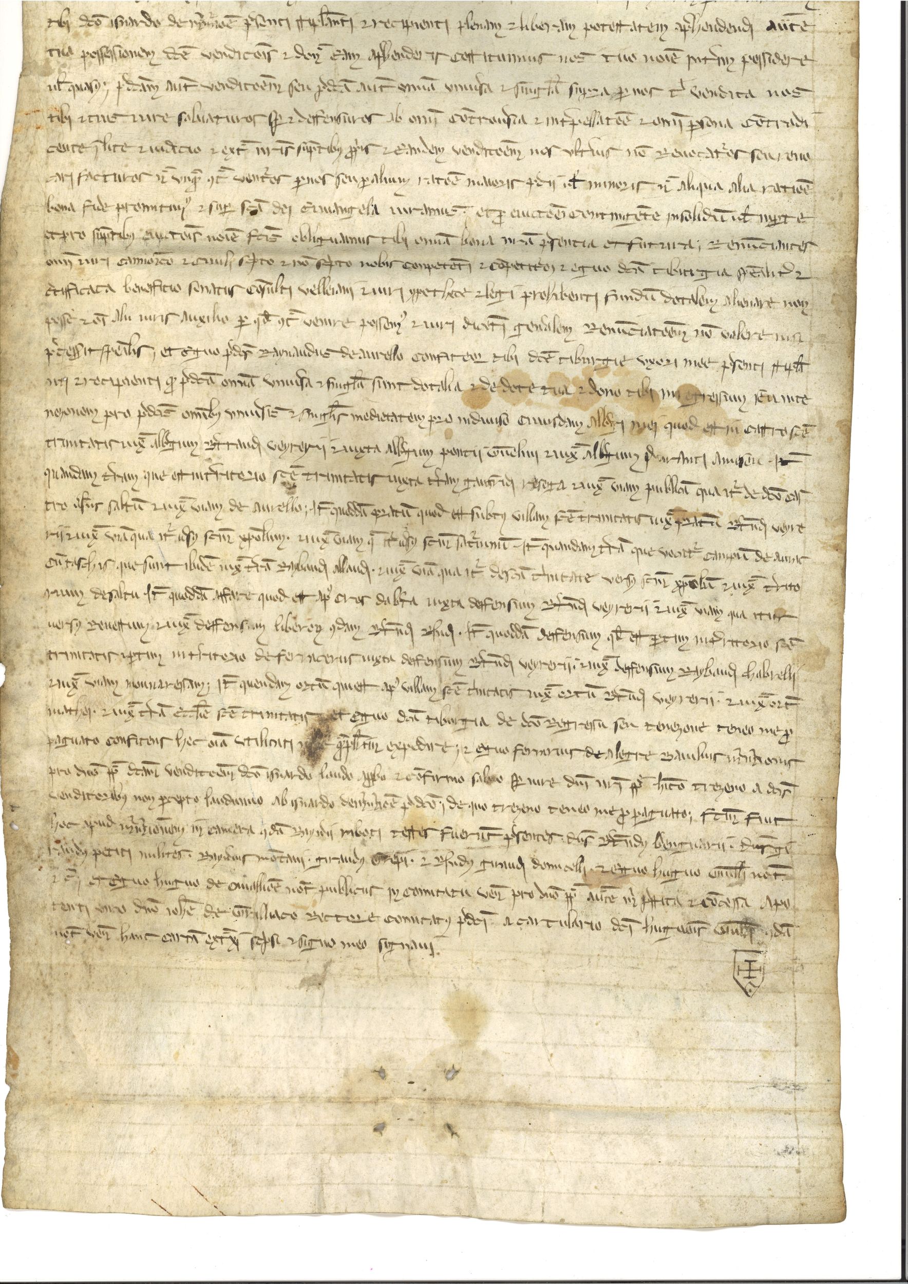 UNE PIECE MANUSCRITE DATEE 1287