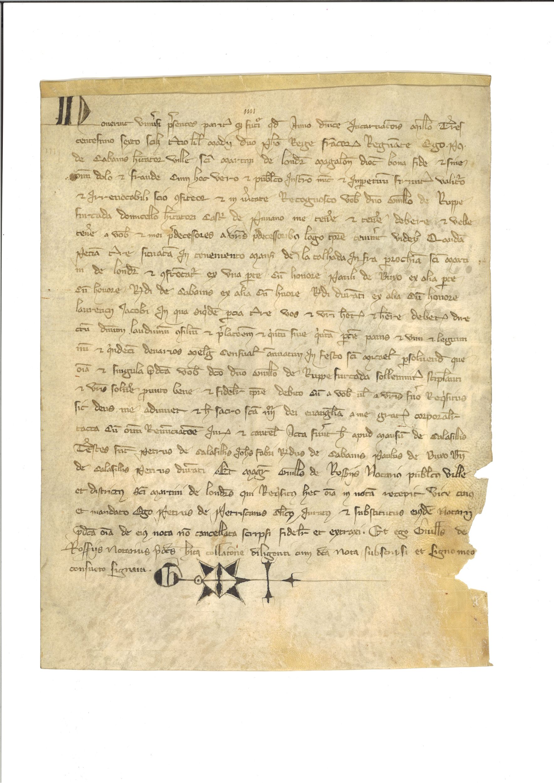 UNE PIECE MANUSCRITE DATEE 1306