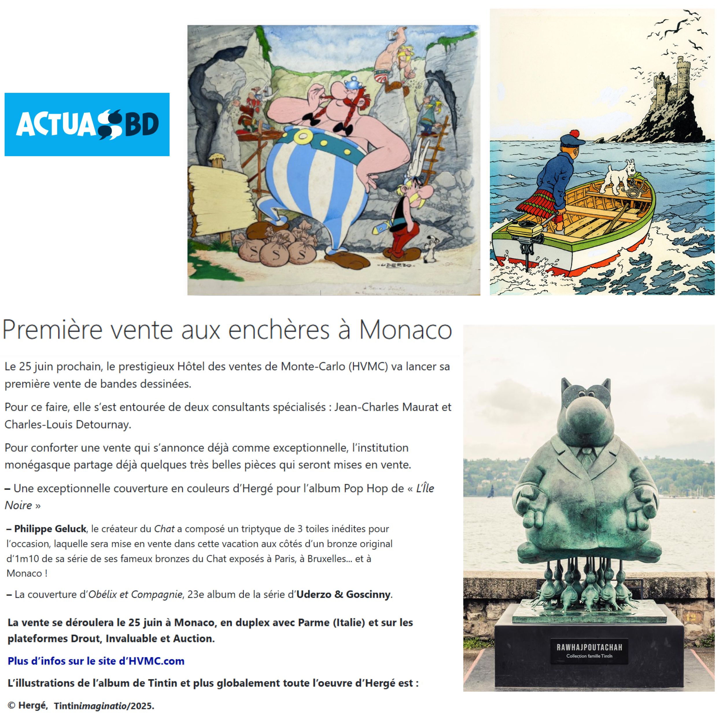 Première vente aux enchères de BD à Monaco