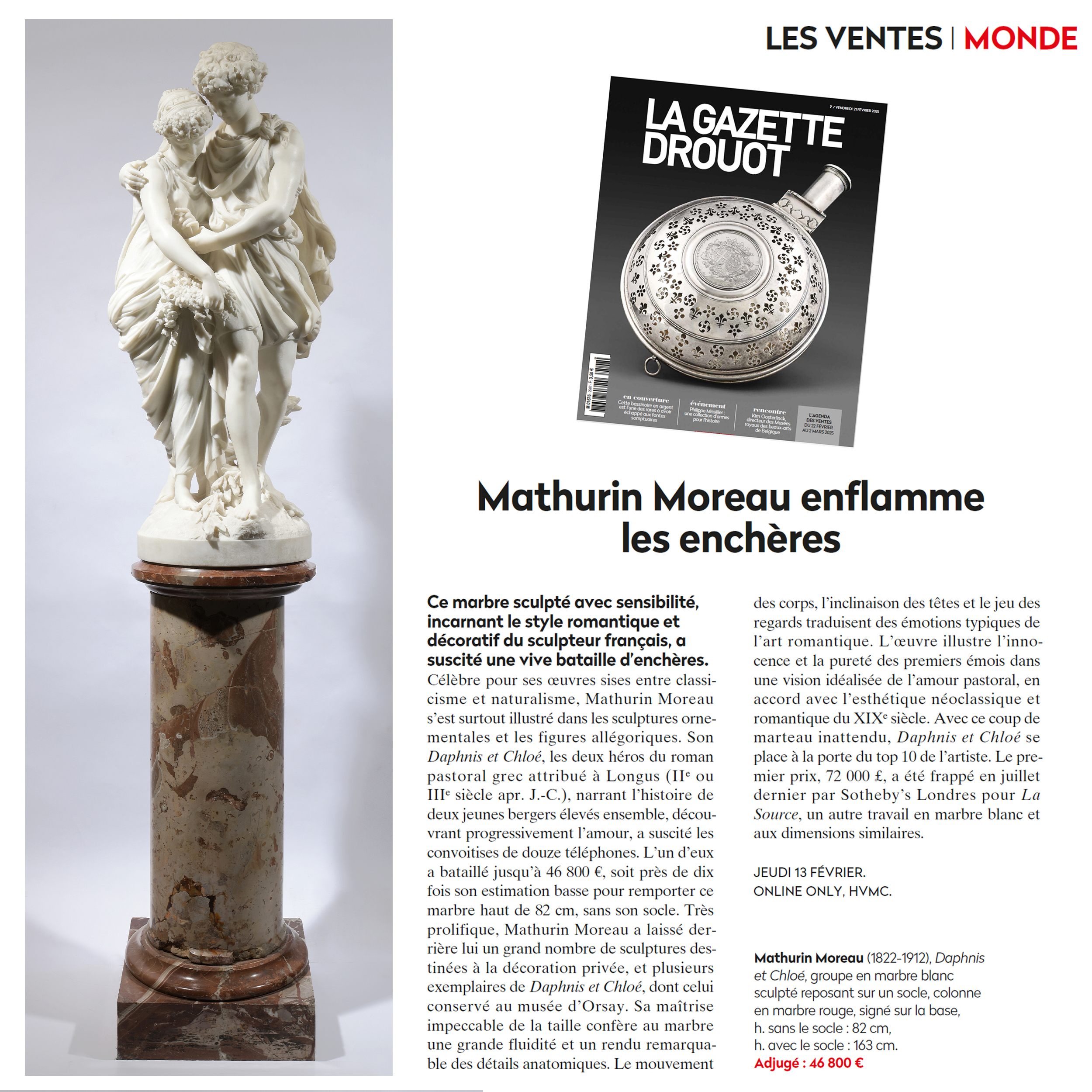 Mathurin Moreau enflamme les enchères