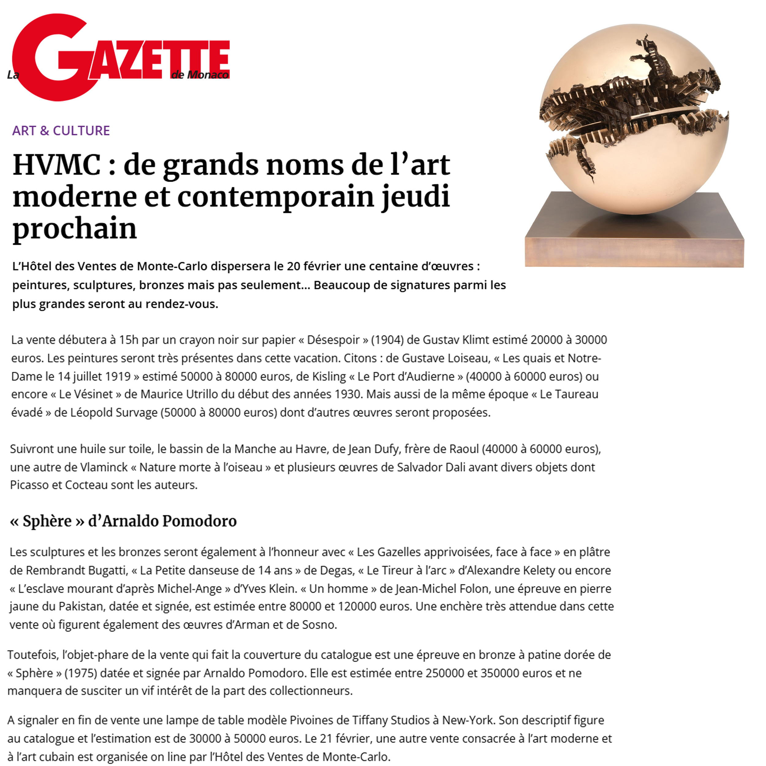 De grands noms de l’art moderne et contemporain