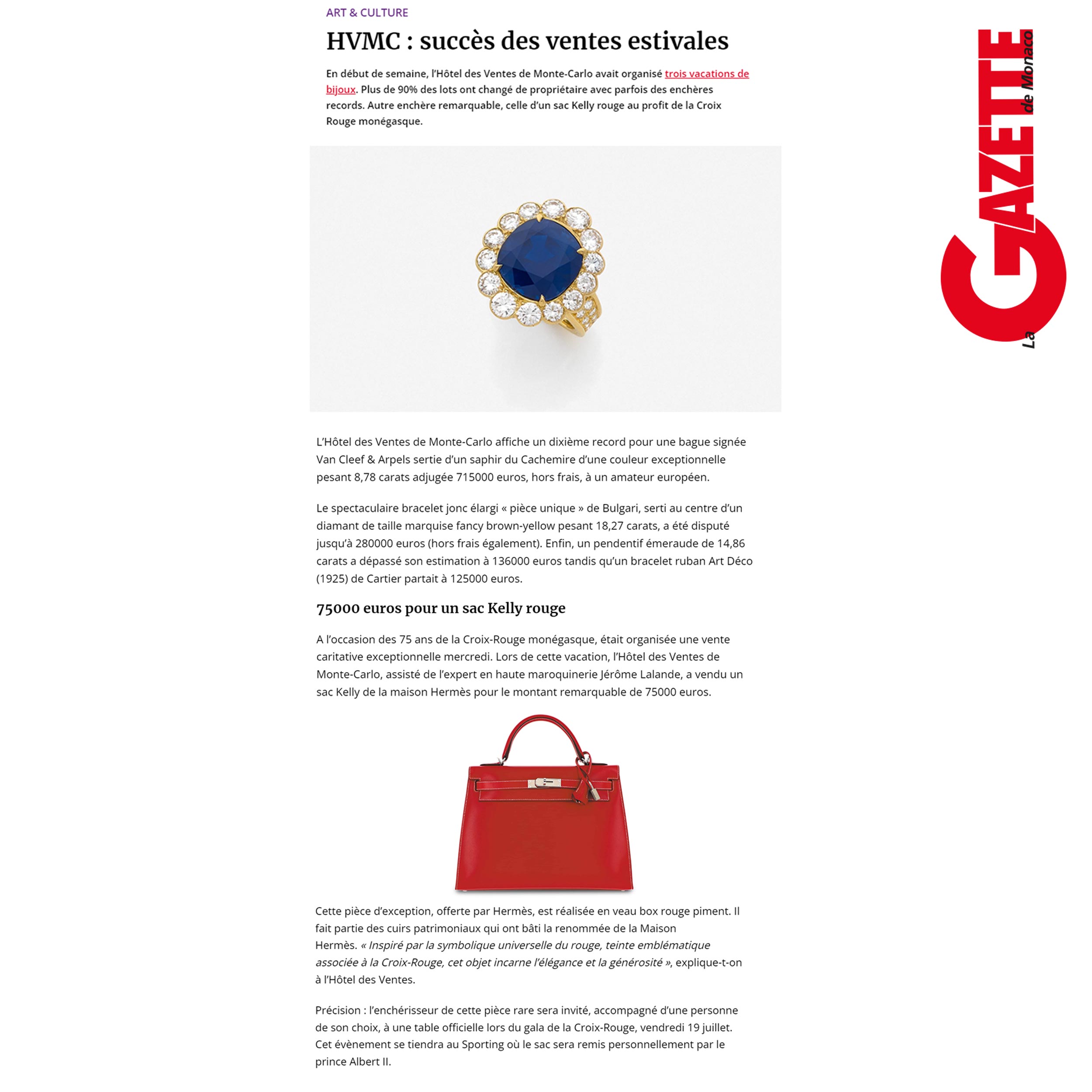 Succès des Ventes estivales