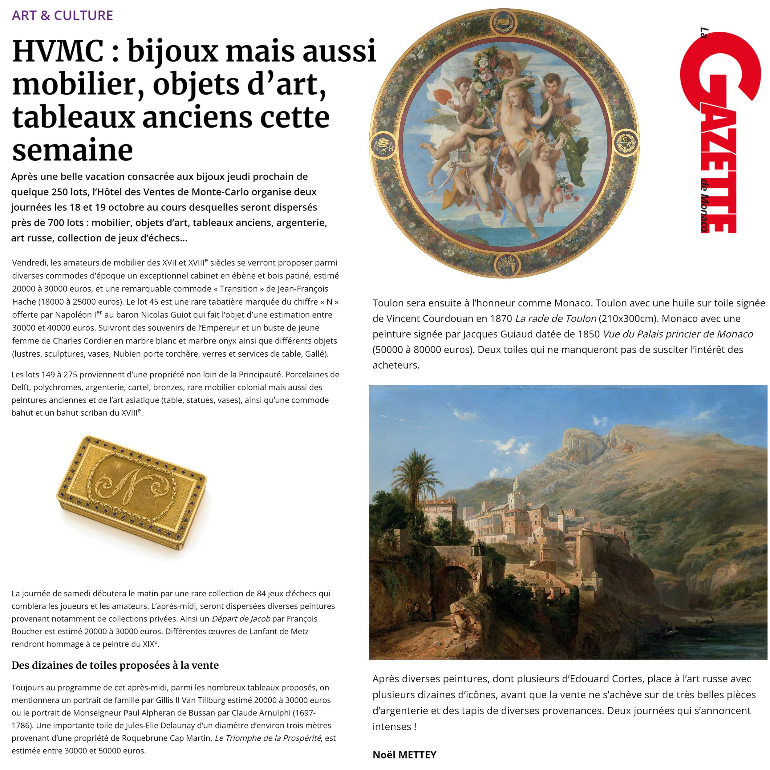 Bijoux mais aussi mobilier, objets d’art, tableaux anciens cette semaine