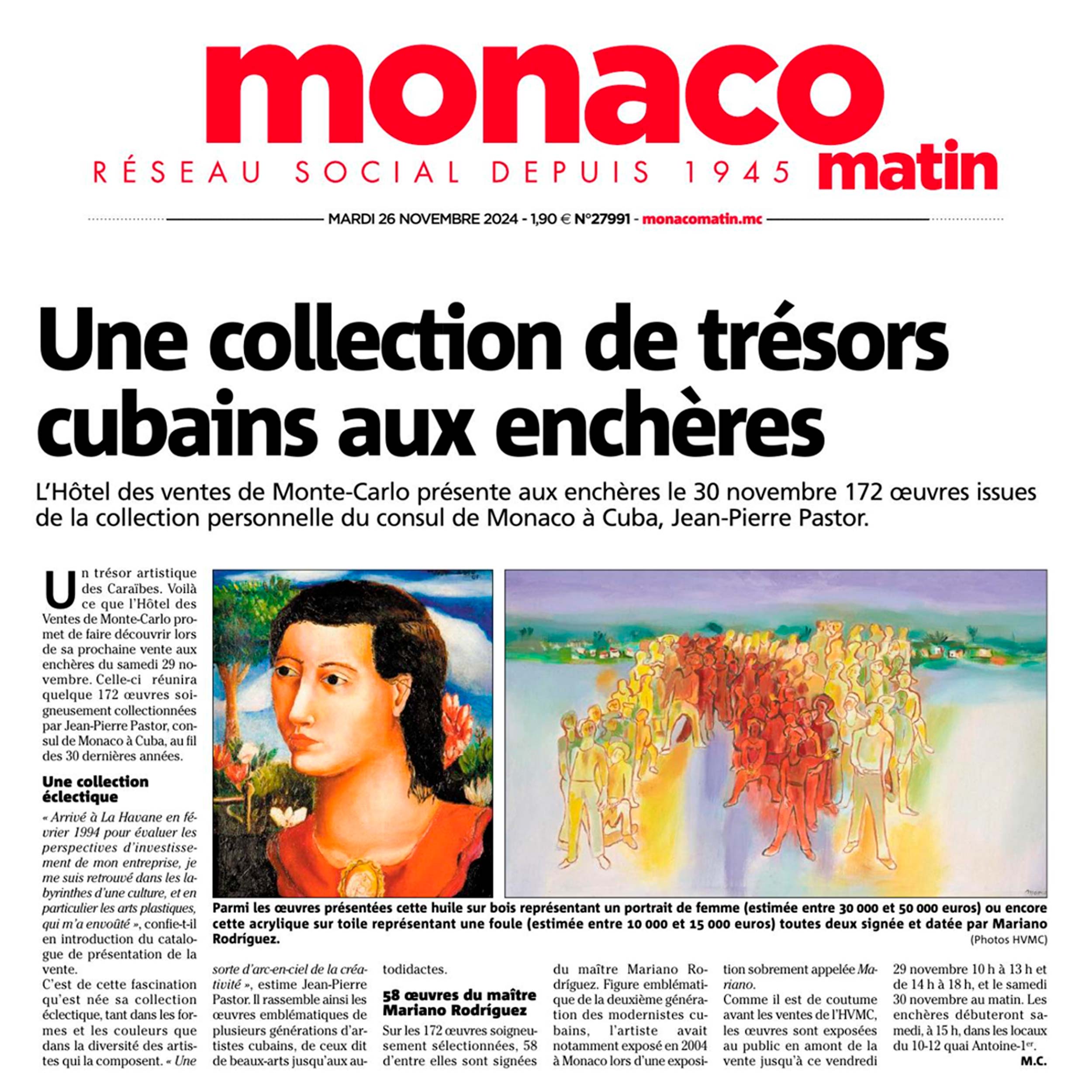 Une collection de trésors cubains aux enchères