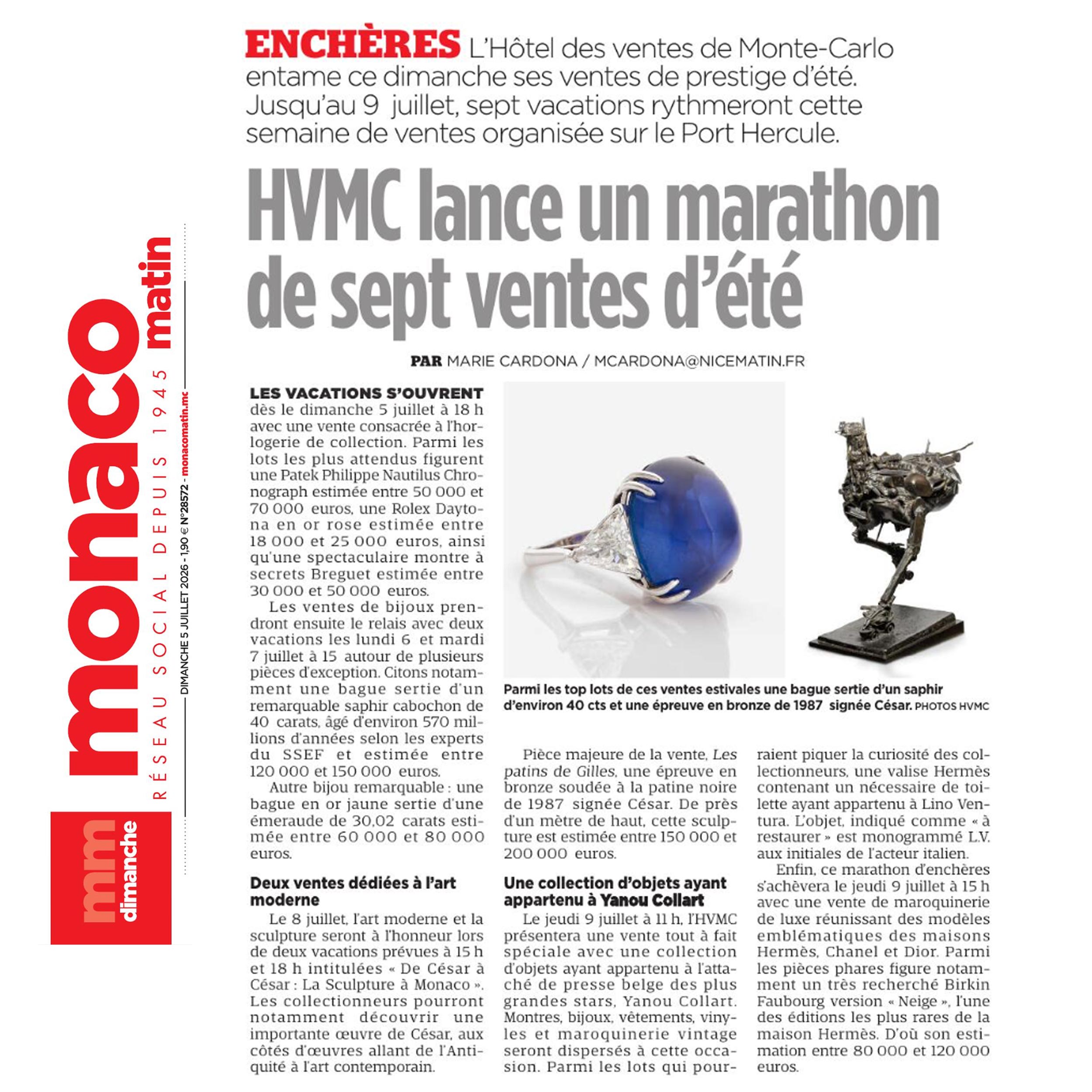 HVMC lance un marathon de sept ventes d'été