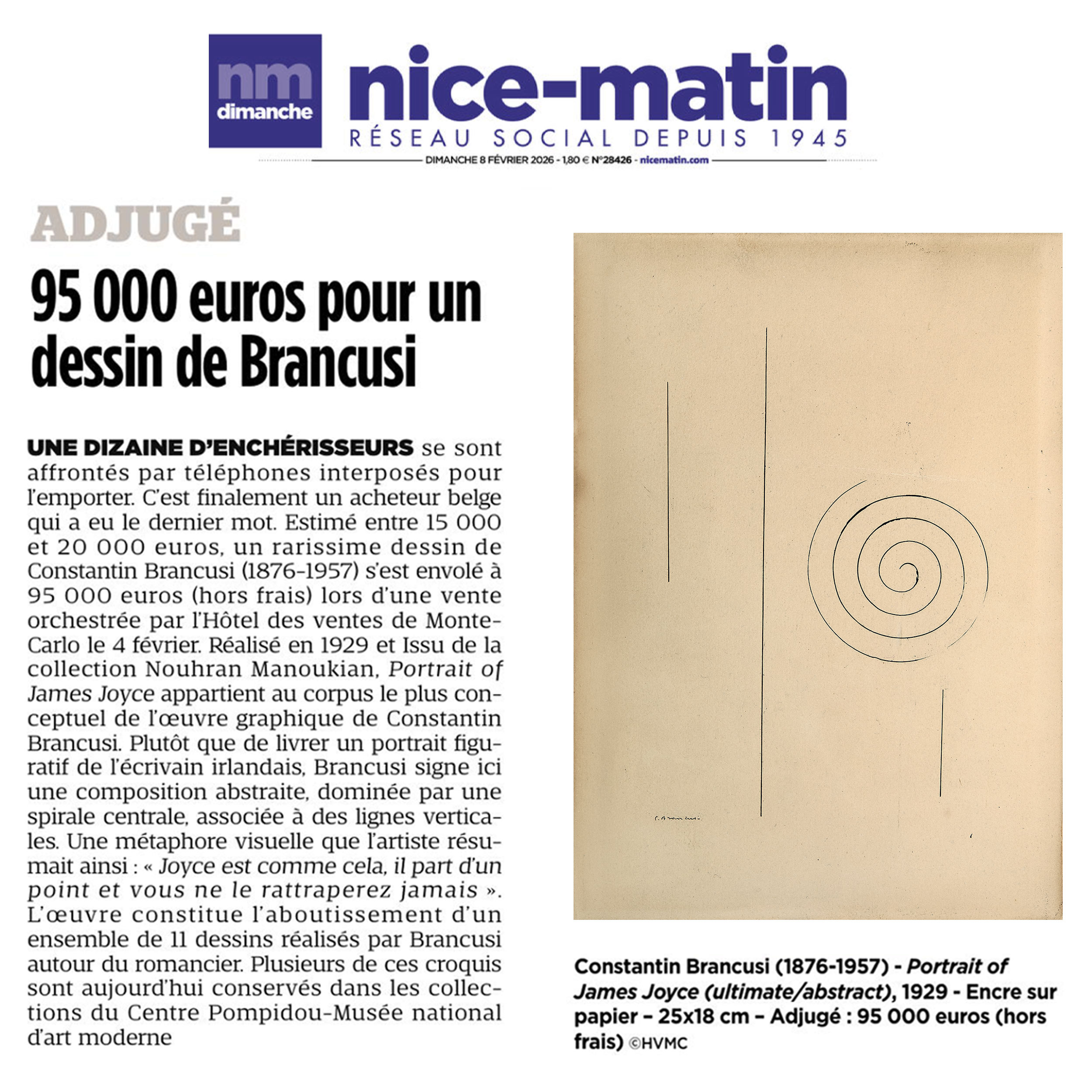 95 000 euros pour un dessin de Brancusi