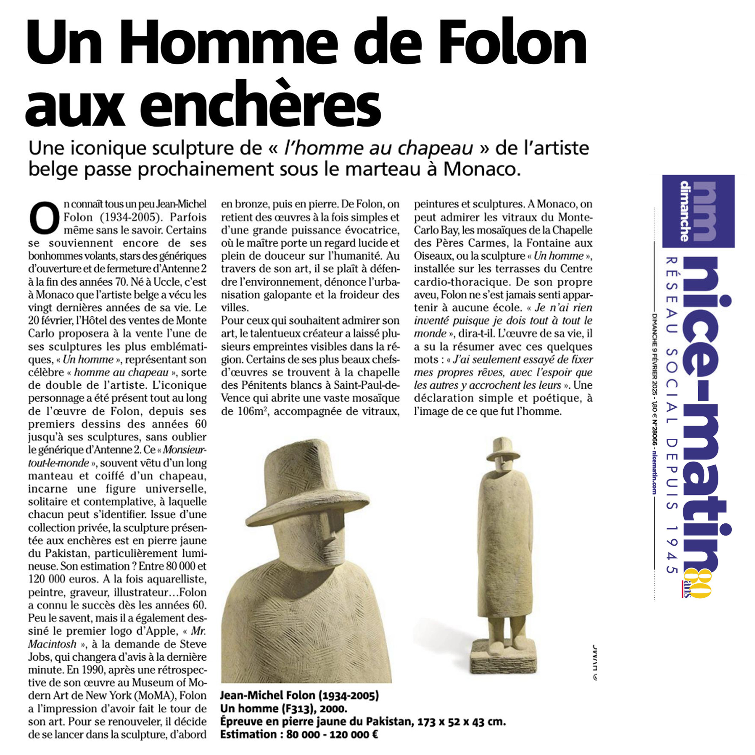 Un Homme de Folon aux enchères